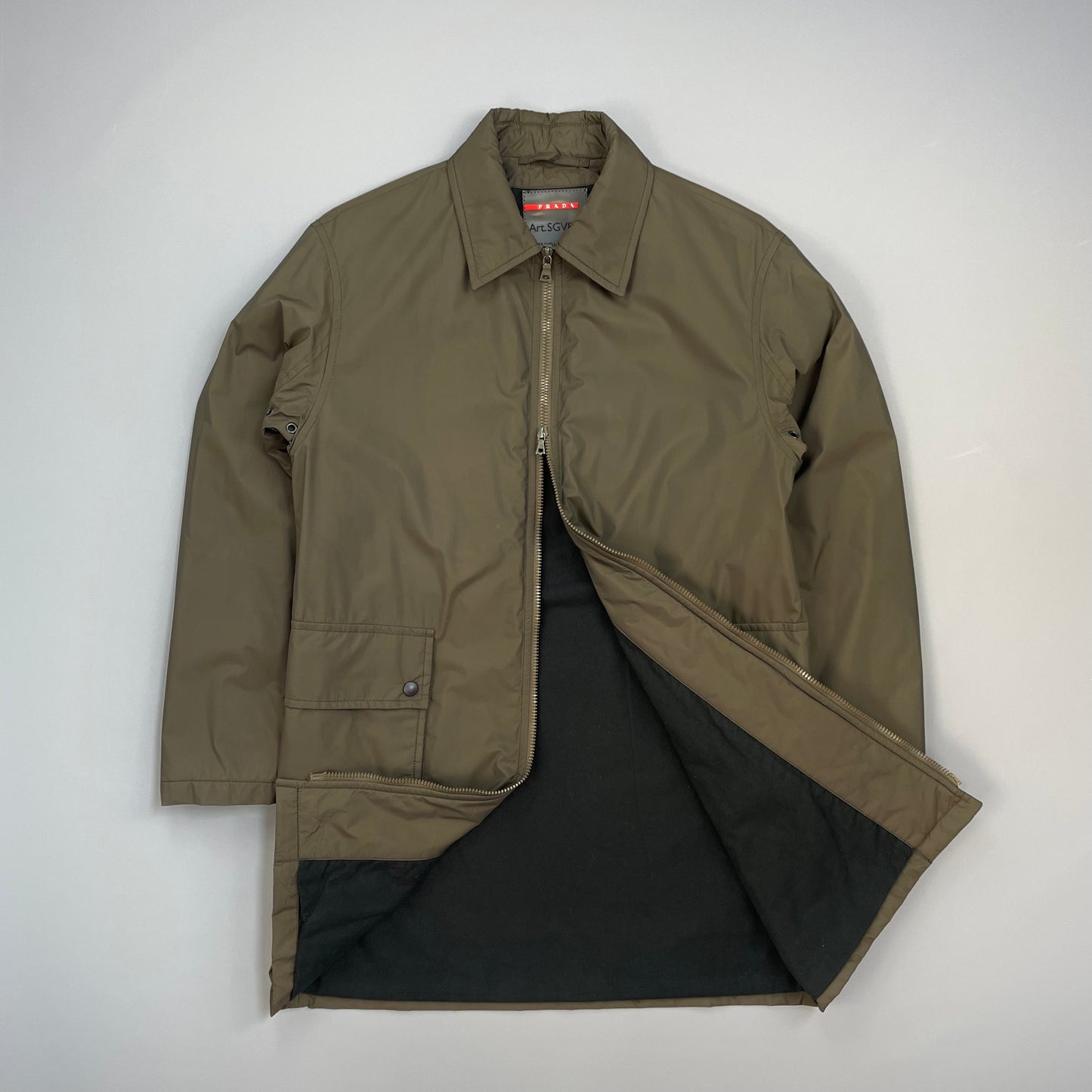 Prada Sport Brown 2006 Padded & Lined Nylon Trench Mac Jacket