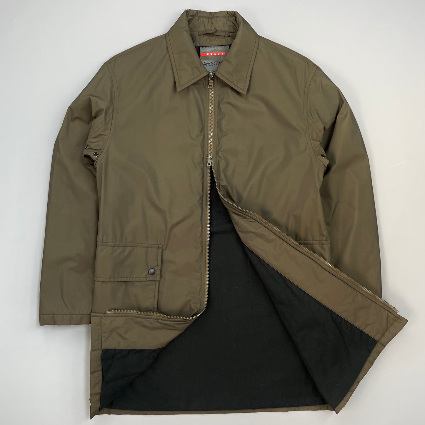 Prada Sport Brown 2006 Padded & Lined Nylon Trench Mac Jacket