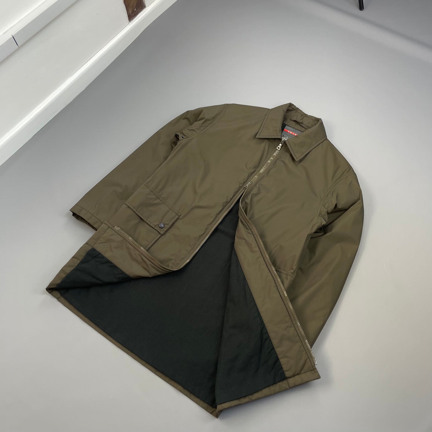 Prada Sport Brown 2006 Padded & Lined Nylon Trench Mac Jacket