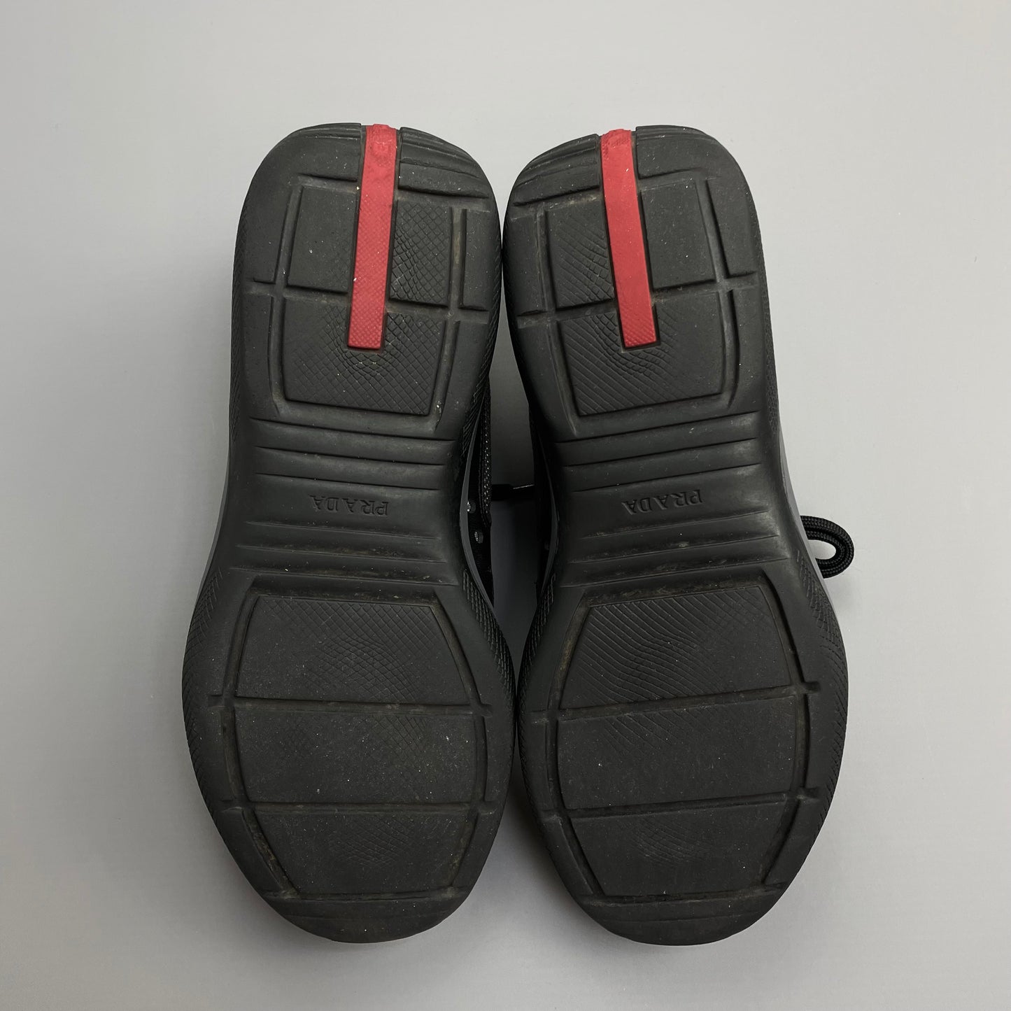 Prada Americas Cup Black & Steel Grey Mesh Trainers