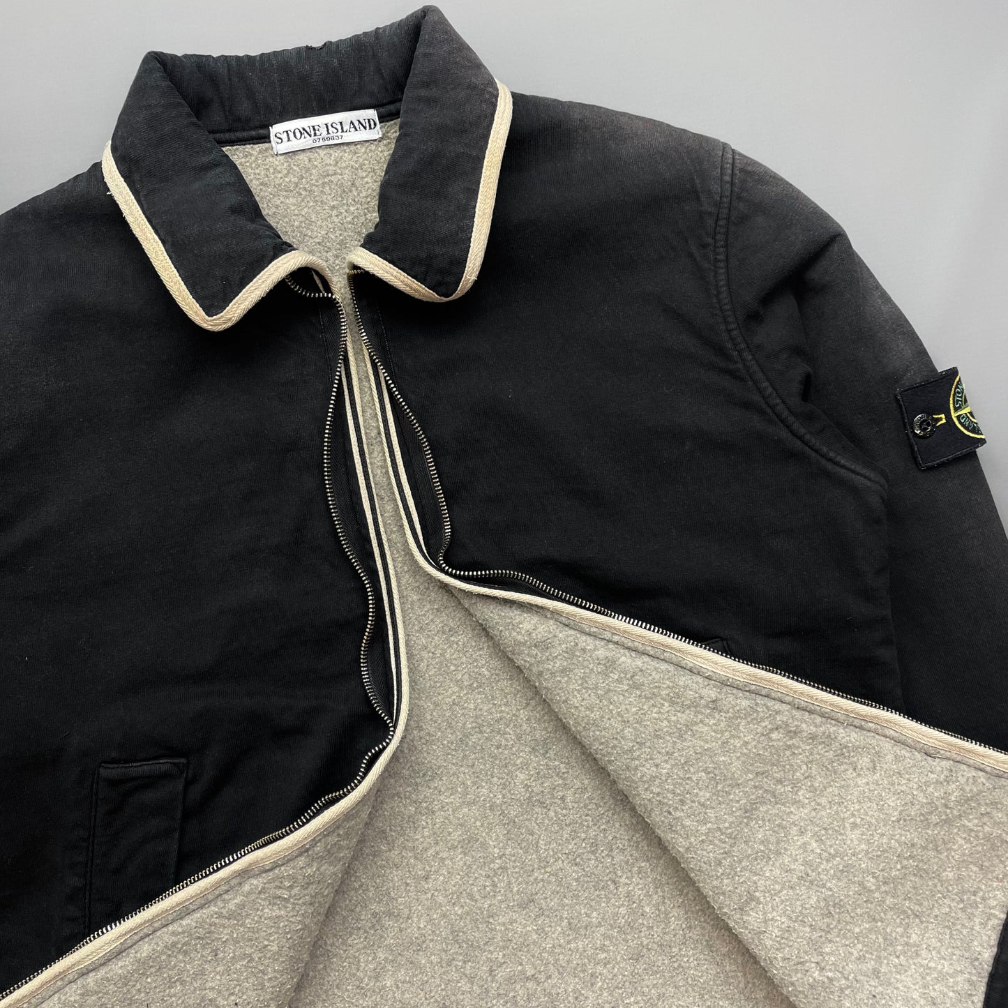 Stone Island Black AW06 Cotton Zip-Through Harrington Jacket