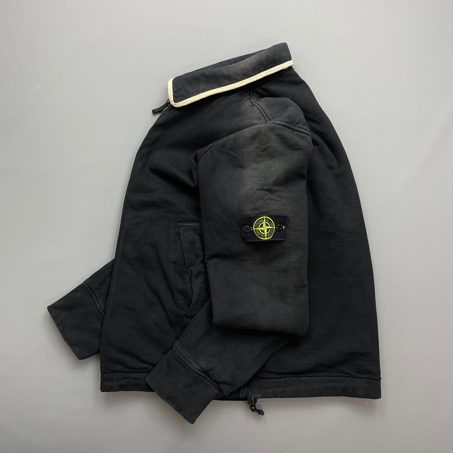 Stone Island Black AW06 Cotton Zip-Through Harrington Jacket