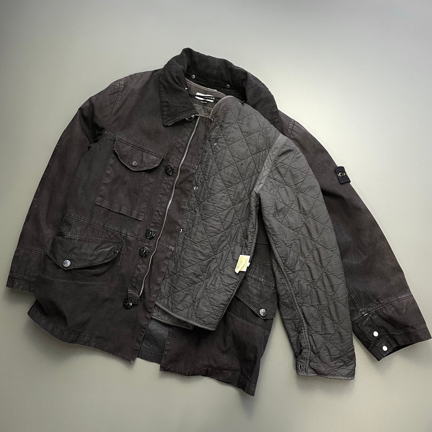 Stone Island Black AW03 Lino Flax Dutch Rope Liner Field Jacket