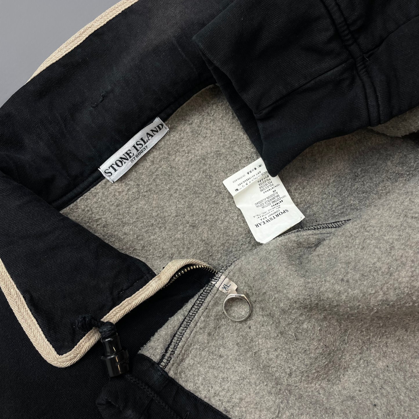 Stone Island Black AW06 Cotton Zip-Through Harrington Jacket