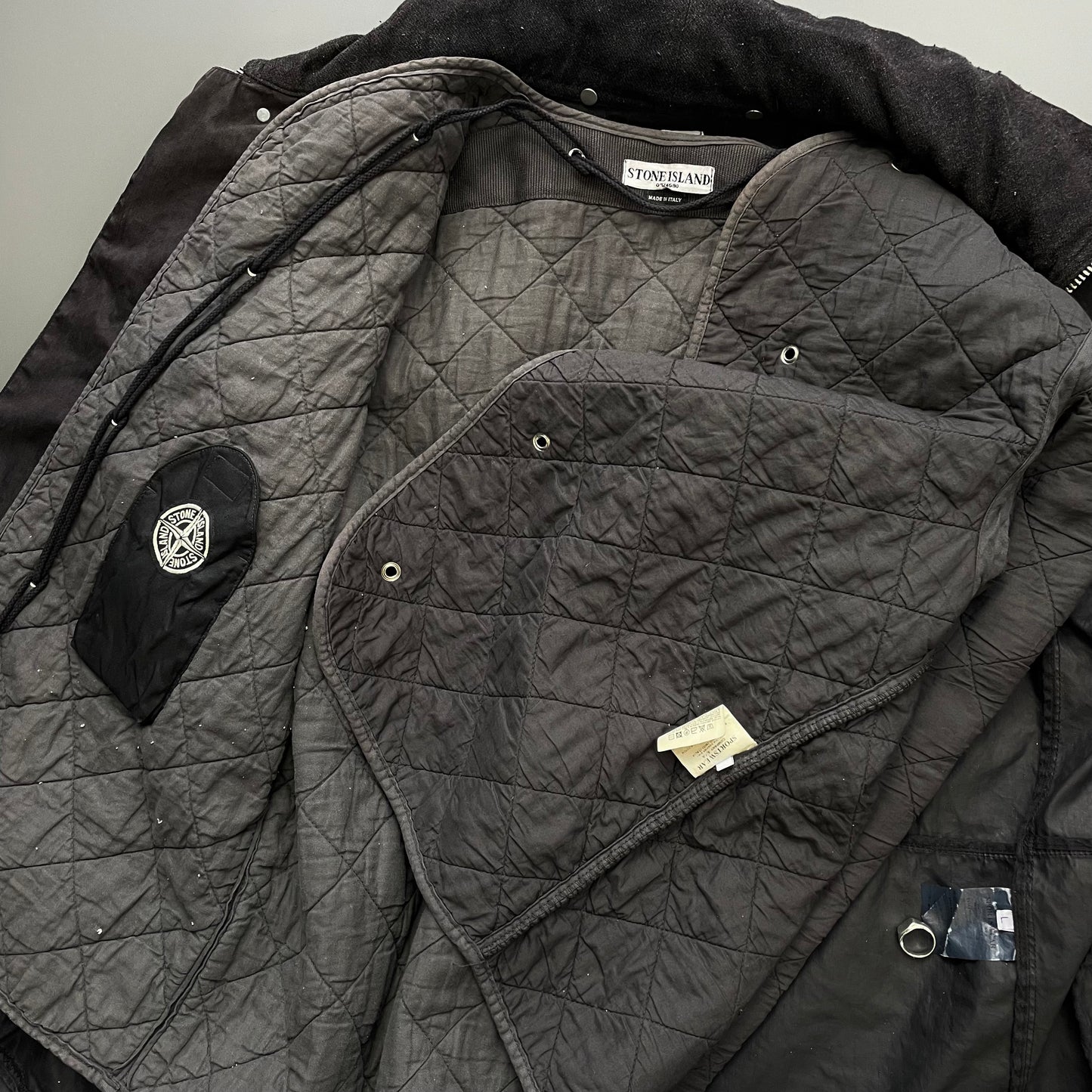 Stone Island Black AW03 Lino Flax Dutch Rope Liner Field Jacket