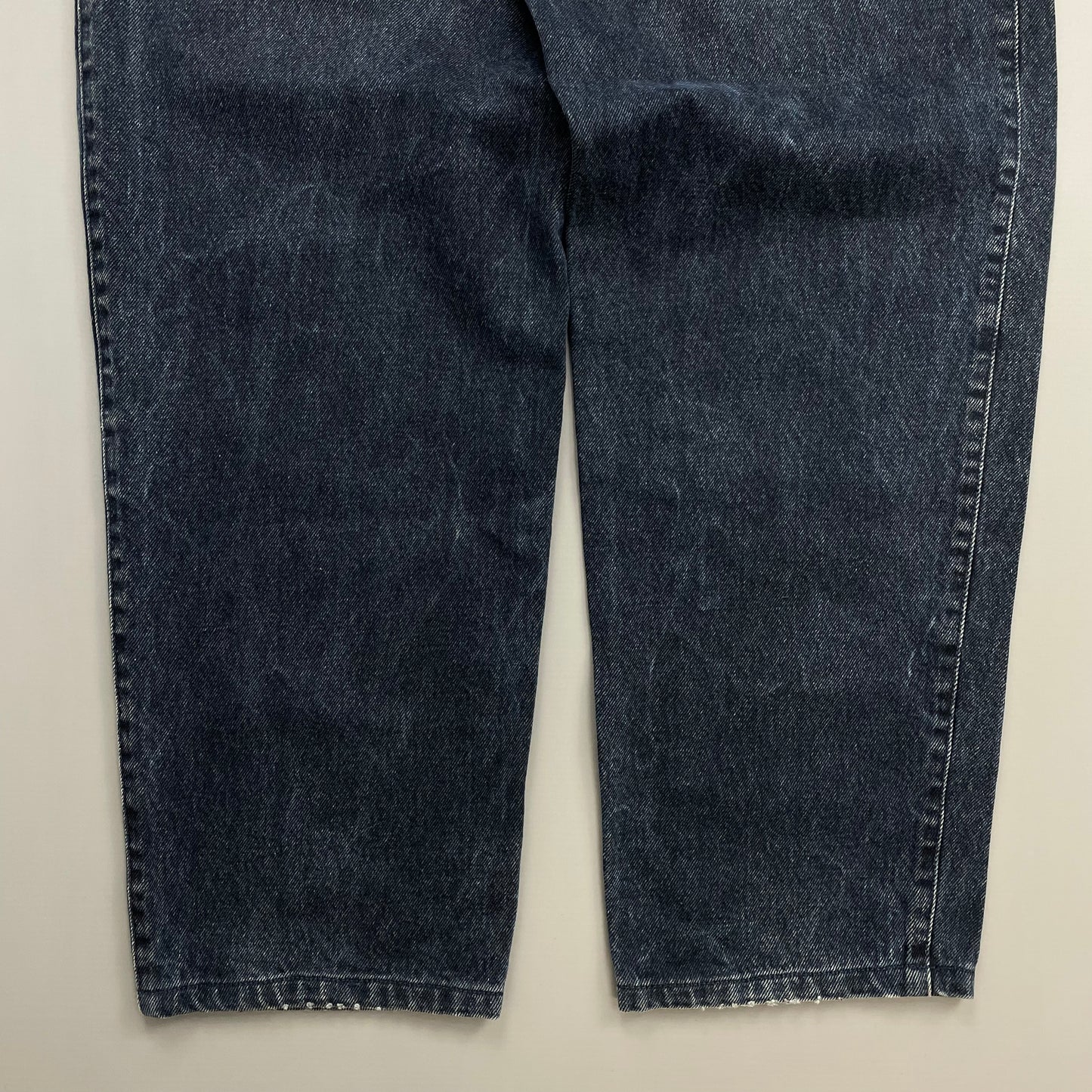 Armani Jeans Dark Blue 1990s Silver Logo Barrel Leg Denim Jeans