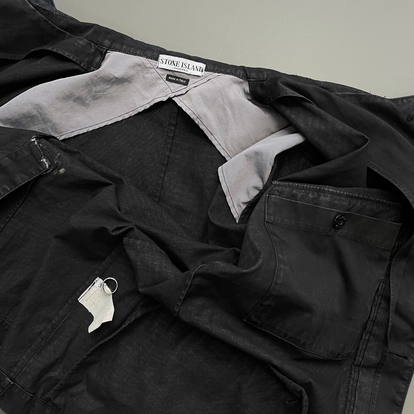 Stone Island Black AW05 Waxy Cotton Field Jacket