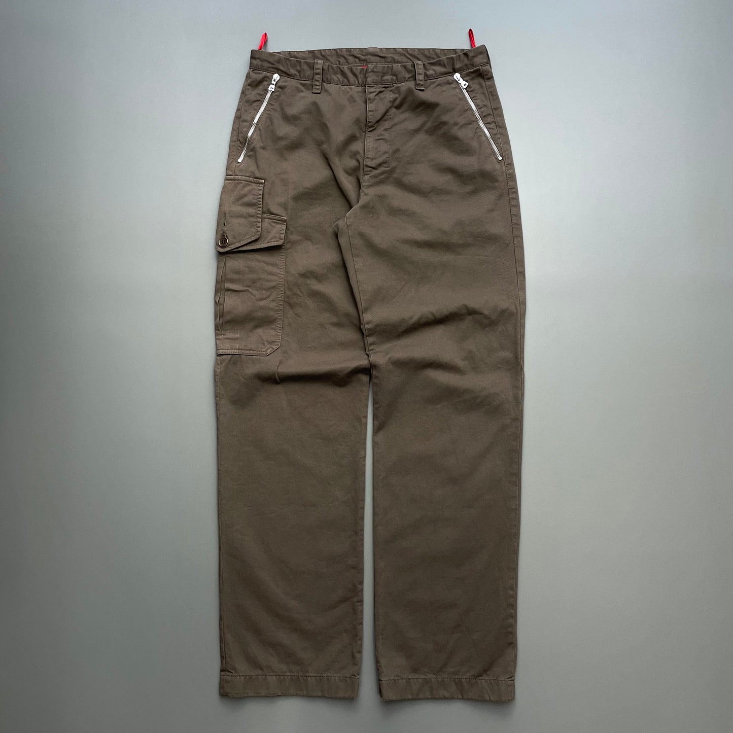 Prada Sport Brown 00s Asymmetrical Cargo Trousers