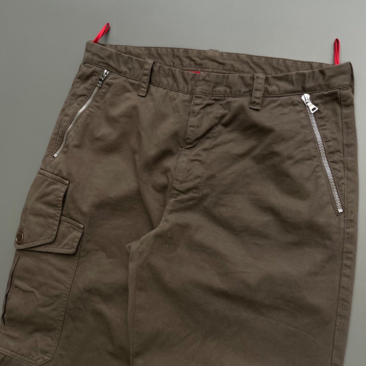 Prada Sport Brown 00s Asymmetrical Cargo Trousers