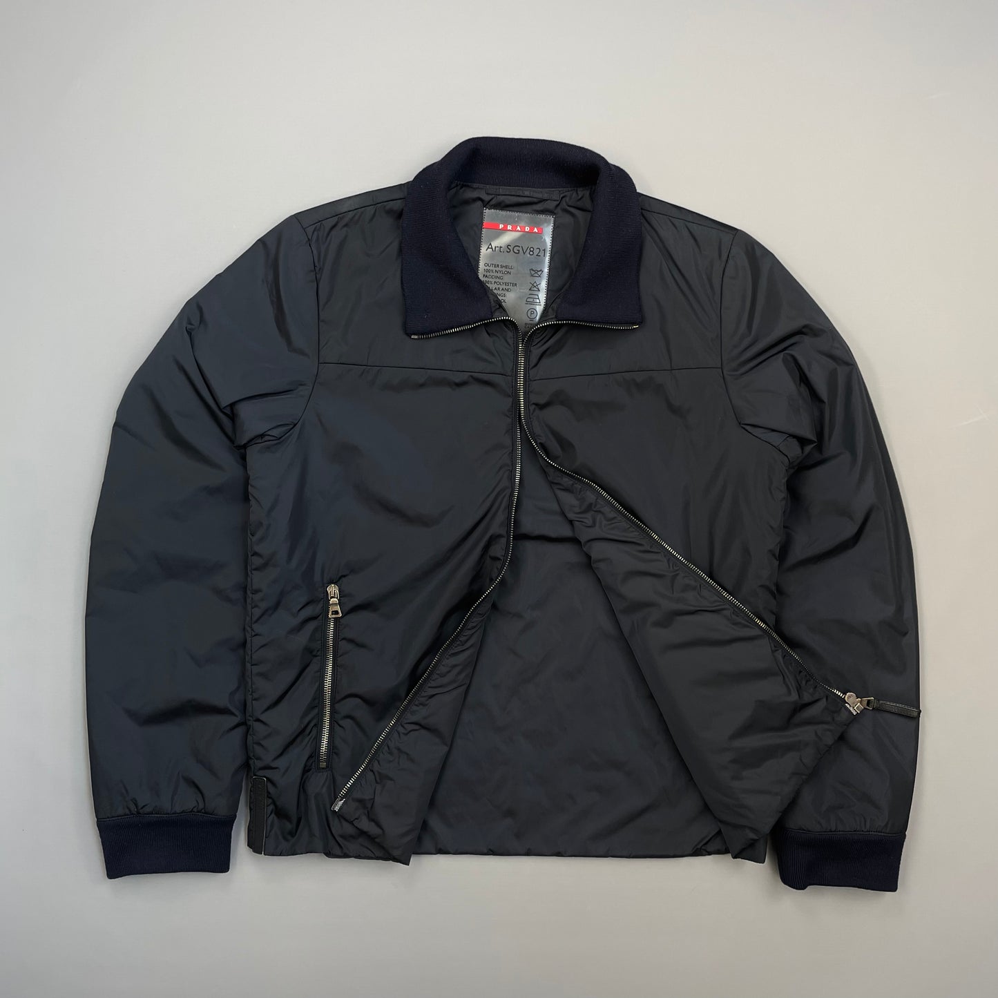 Prada Sport Navy 2006 Nylon Padded Bomber Jacket