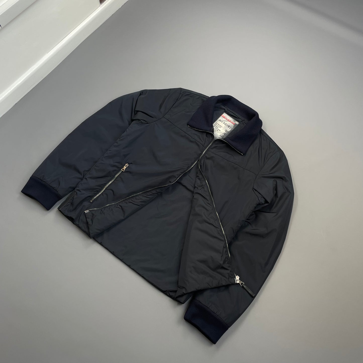 Prada Sport Navy 2006 Nylon Padded Bomber Jacket