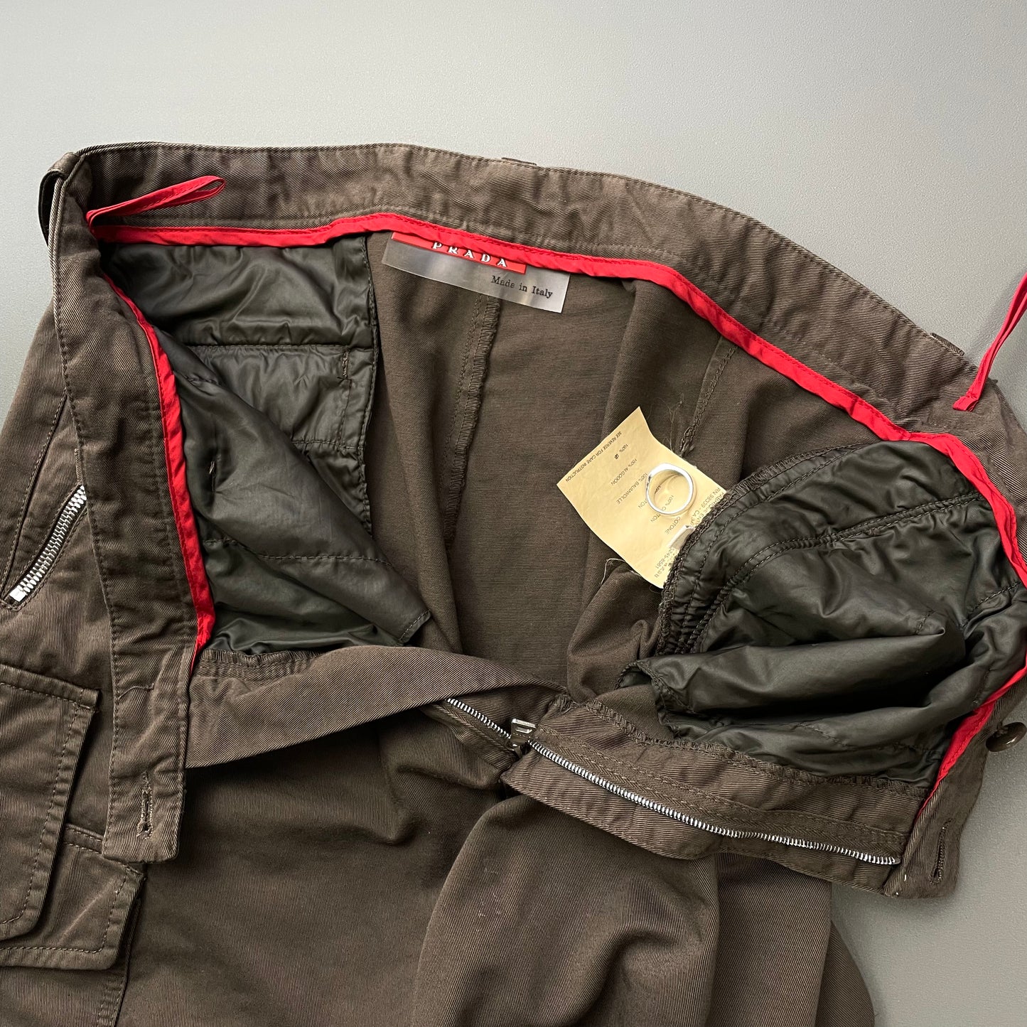 Prada Sport Brown 00s Asymmetrical Cargo Trousers