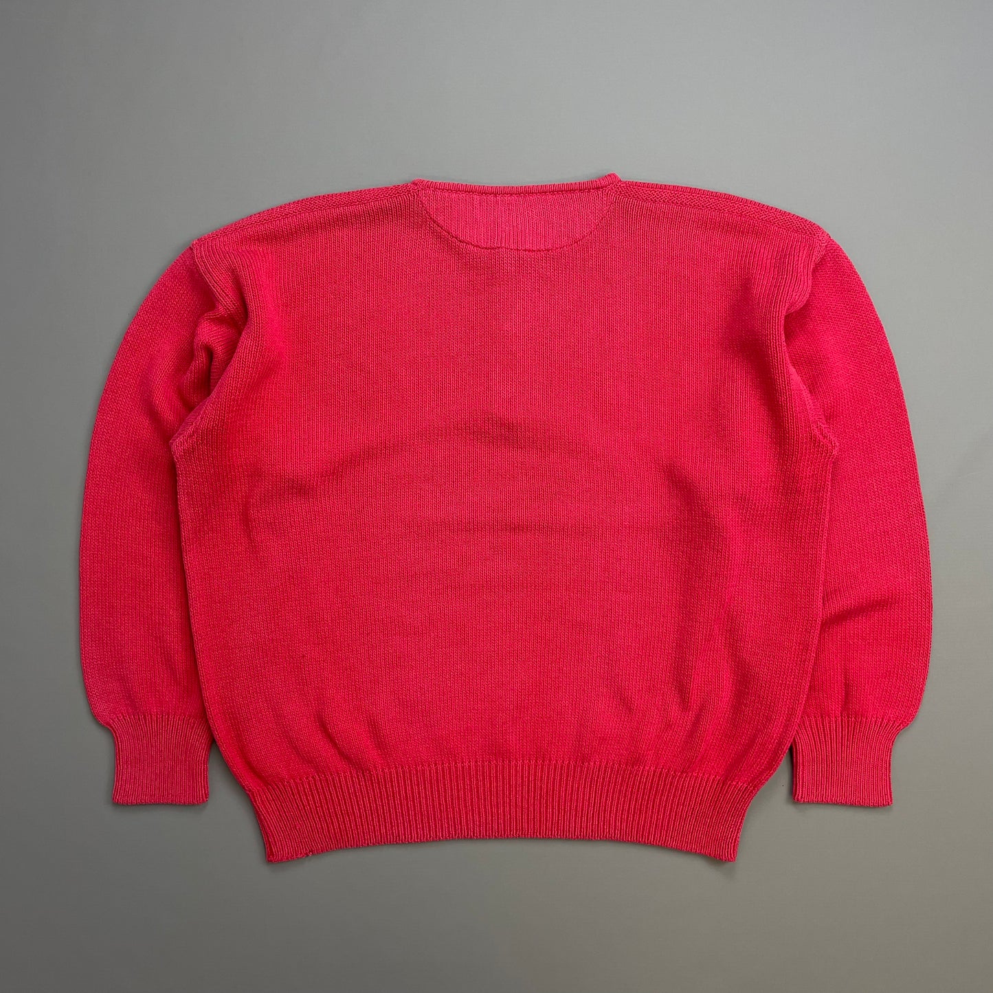 Giorgio Armani 1980s Red Button-Up Collar Knit Jumper