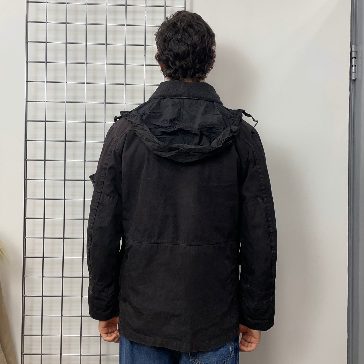 Stone Island Black AW03 Lino Flax Dutch Rope Liner Field Jacket