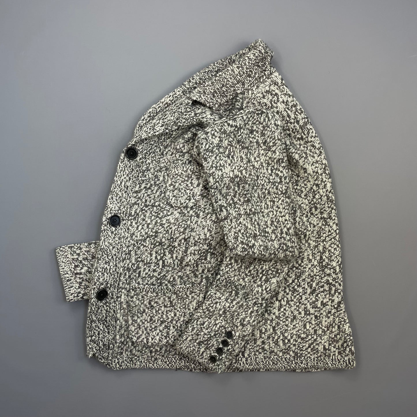 C.P. Company Grey Speckled Wool Knit Cardigan Jacket