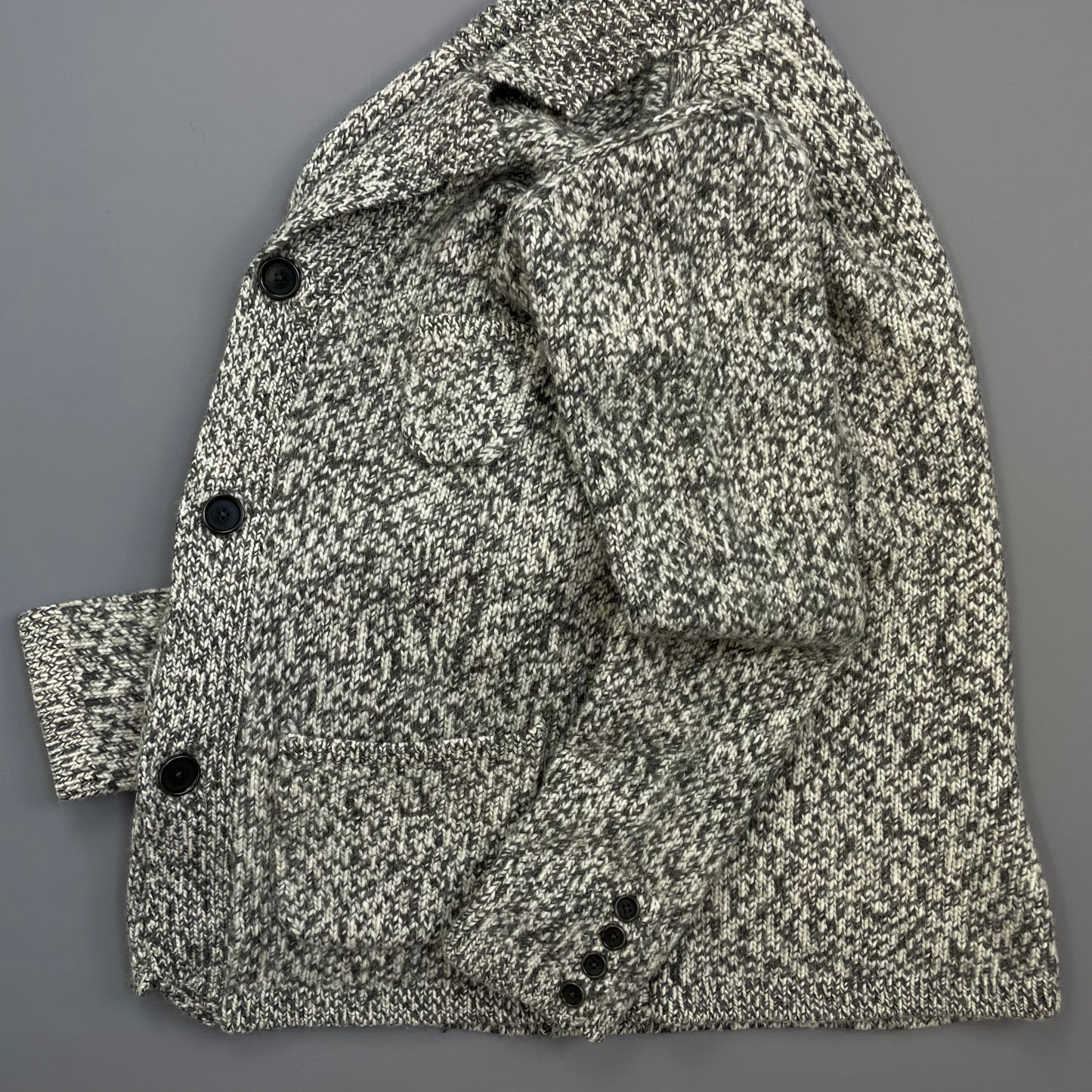 C.P. Company Grey Speckled Wool Knit Cardigan Jacket