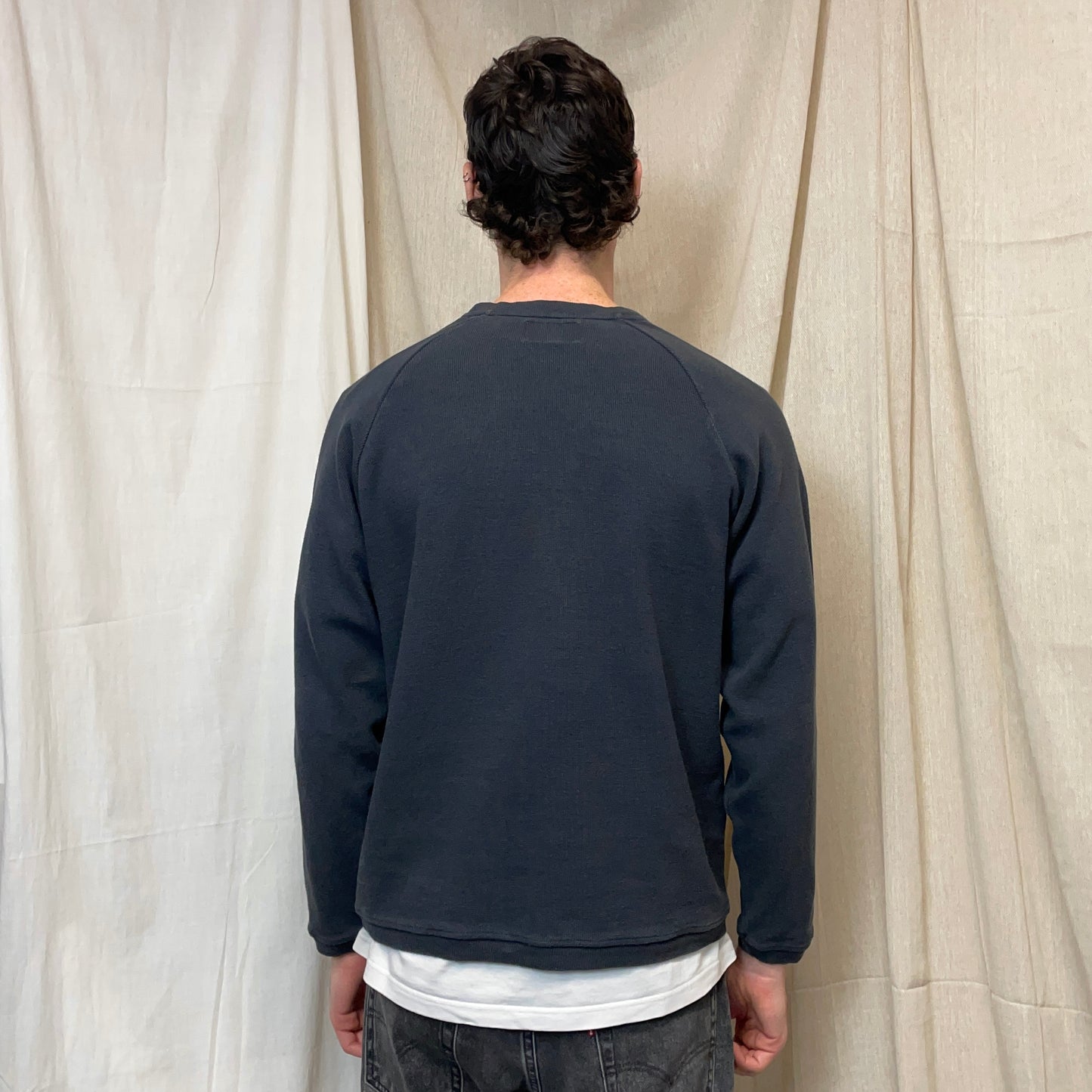 Armani Jeans Dark Grey 90s Waffle Crewneck Jumper