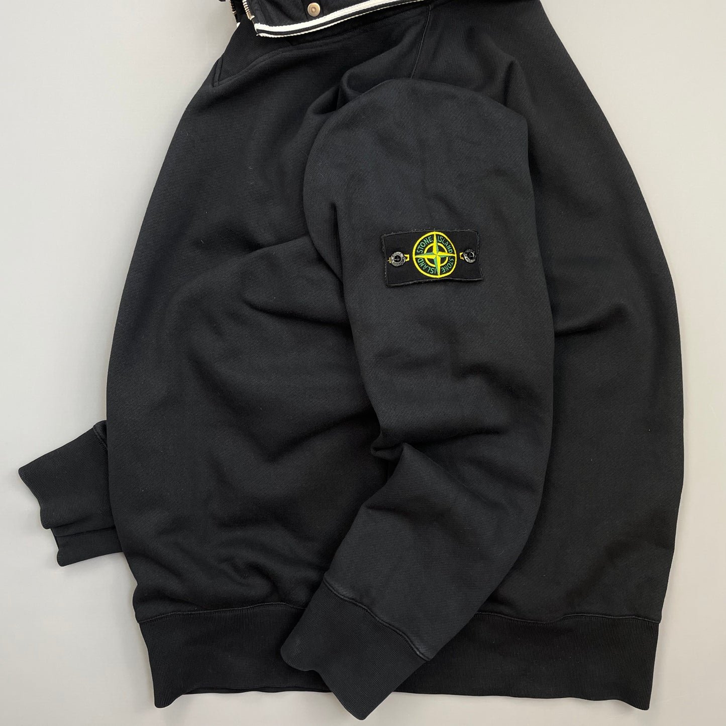 Stone Island Navy SS10 Button-Down Funnel Neck Jumper