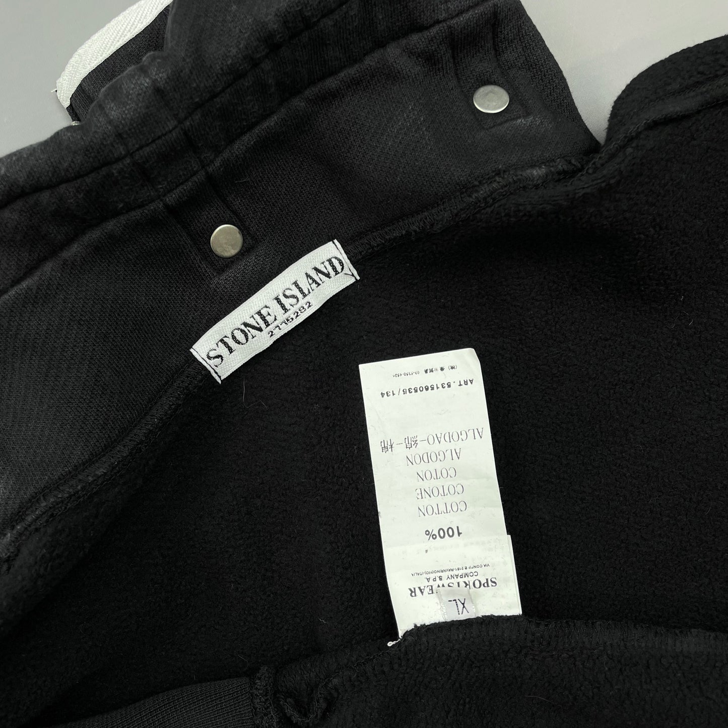 Stone Island Navy SS10 Button-Down Funnel Neck Jumper