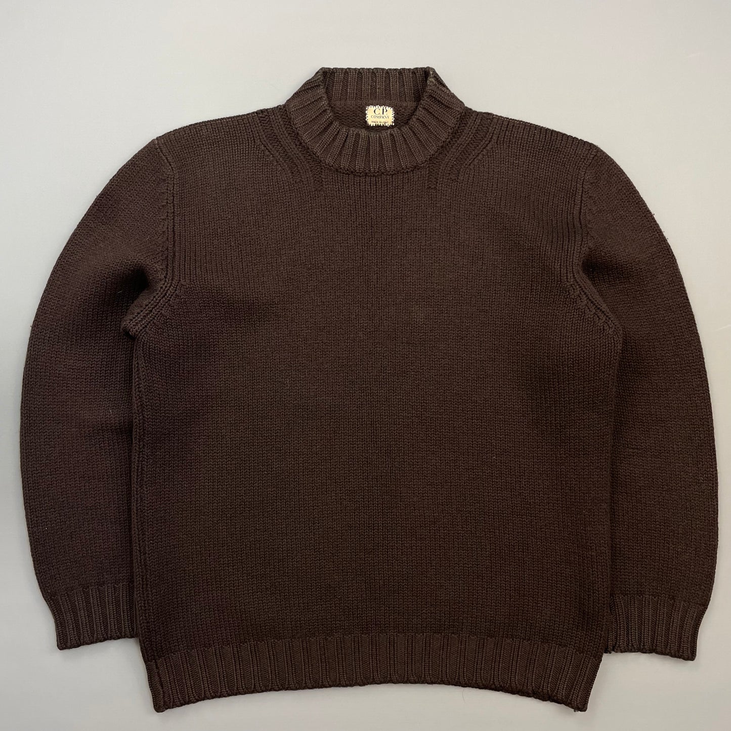 C.P. Company Brown AW97 Wool Heavyweight Mockneck Knit Jumper