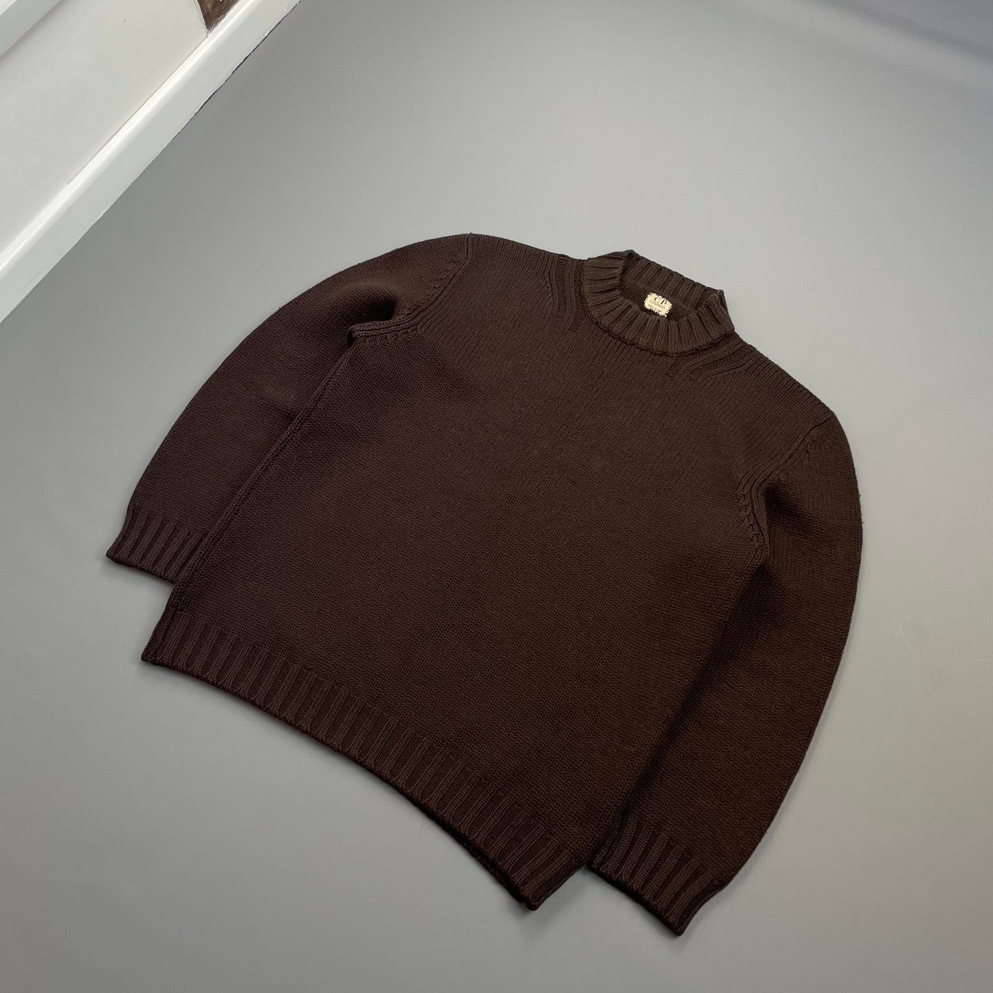 C.P. Company Brown AW97 Wool Heavyweight Mockneck Knit Jumper