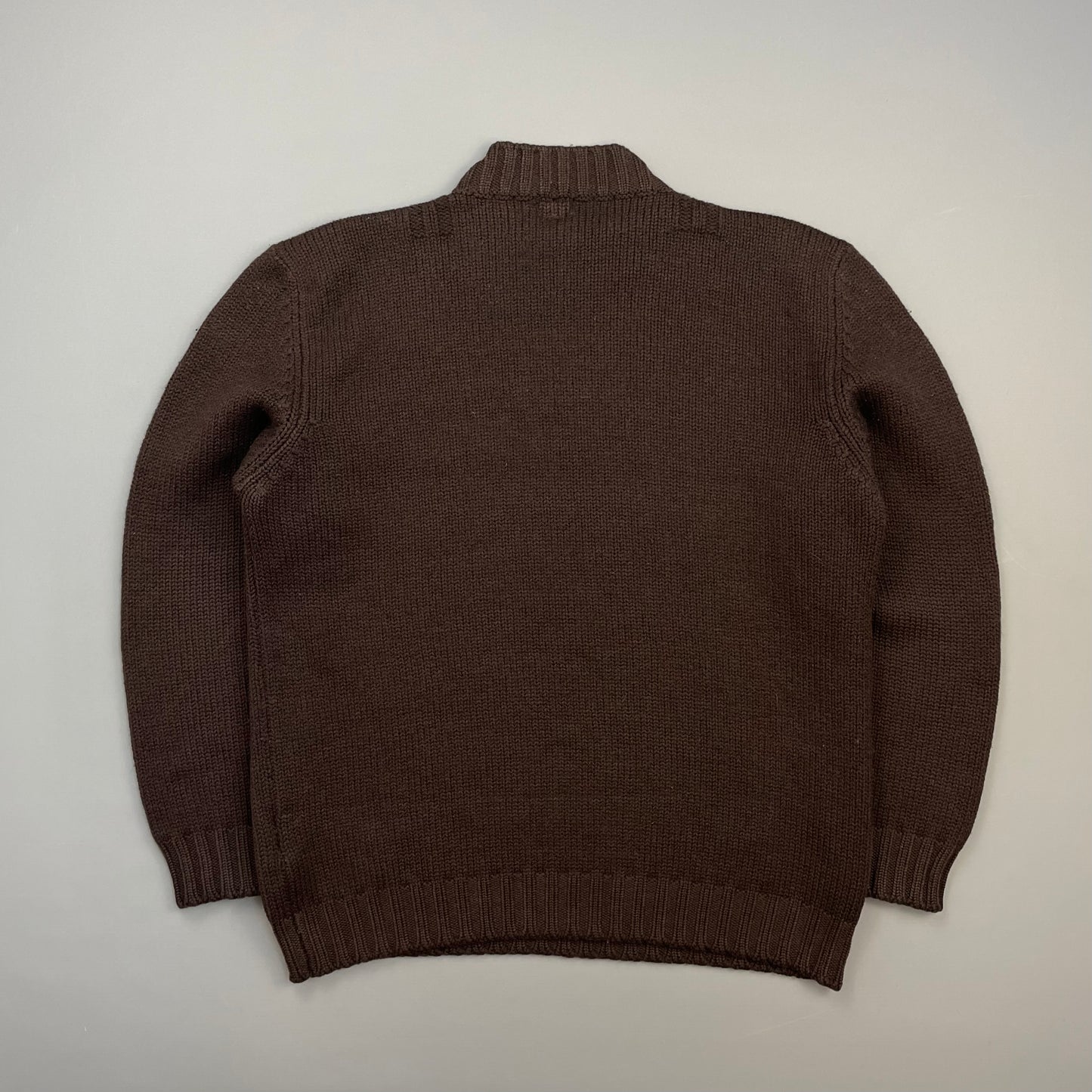 C.P. Company Brown AW97 Wool Heavyweight Mockneck Knit Jumper