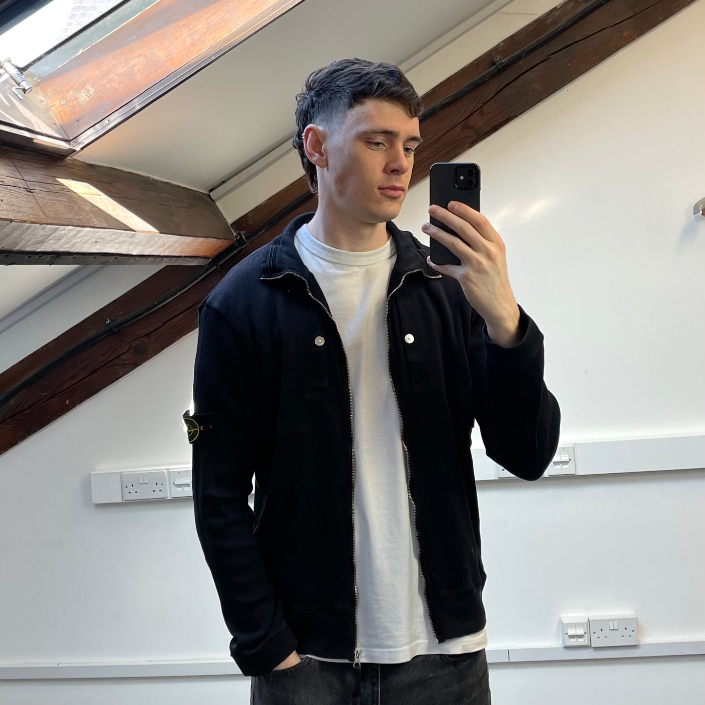 Stone Island Black SS09 Lightweight Cotton Zip-Through Jacket