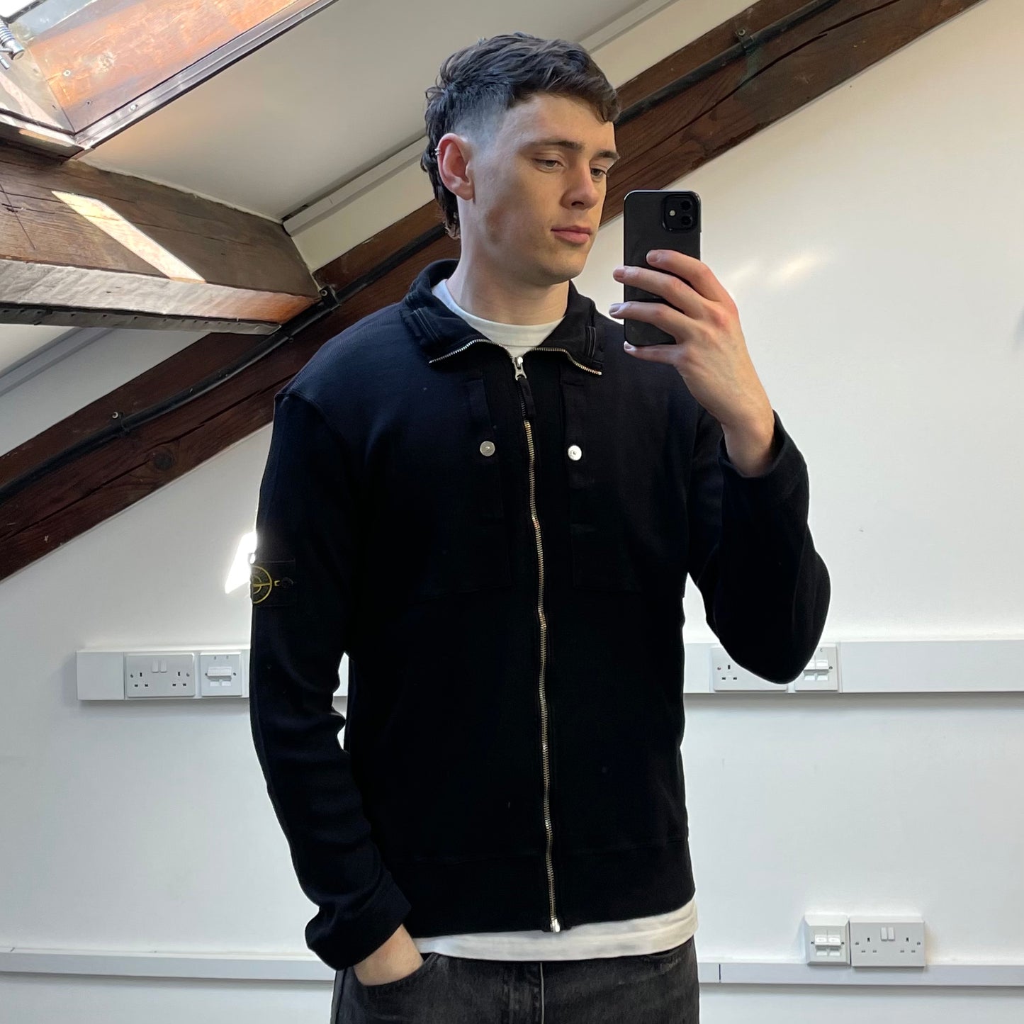 Stone Island Black SS09 Lightweight Cotton Zip-Through Jacket
