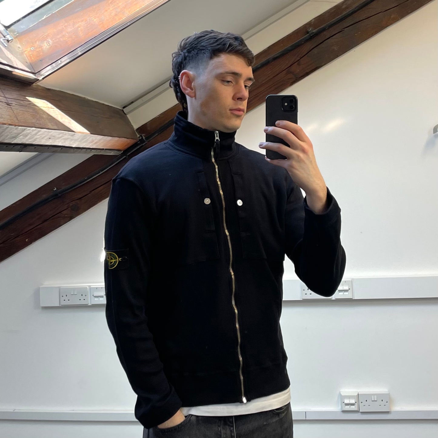 Stone Island Black SS09 Lightweight Cotton Zip-Through Jacket