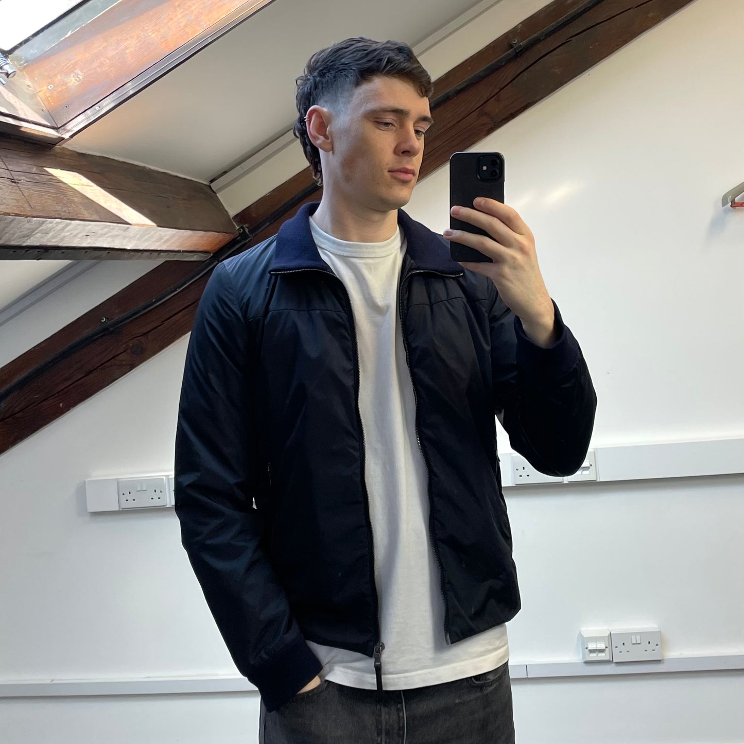 Prada Sport Navy 2006 Nylon Padded Bomber Jacket