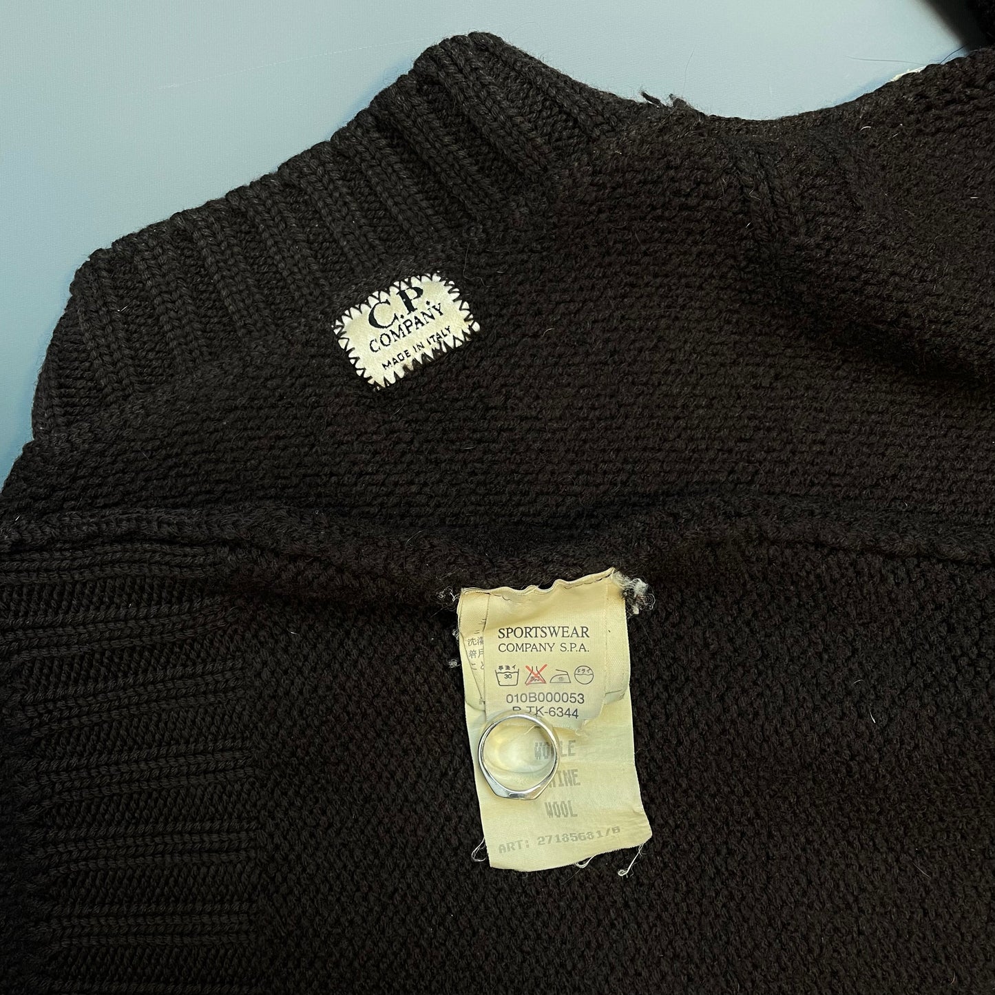 C.P. Company Brown AW97 Wool Heavyweight Mockneck Knit Jumper