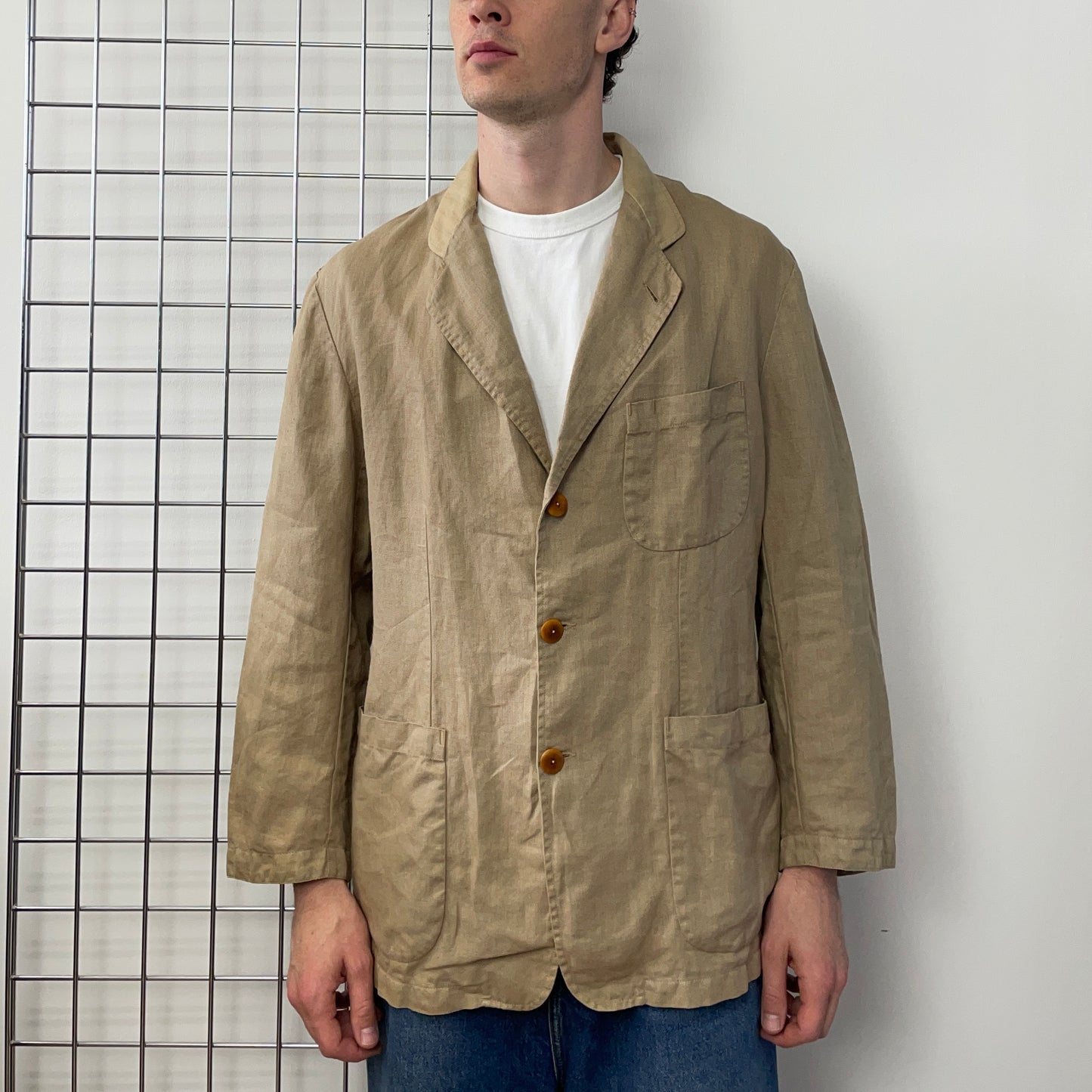 C.P. Company Beige 80s Ideas From Massimo Osti Linen Blazer