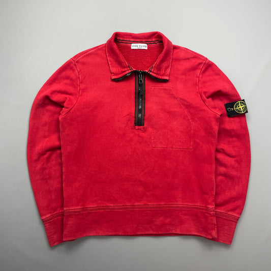 Stone Island Red AW08 Half-Zip Jumper Sweatshirt