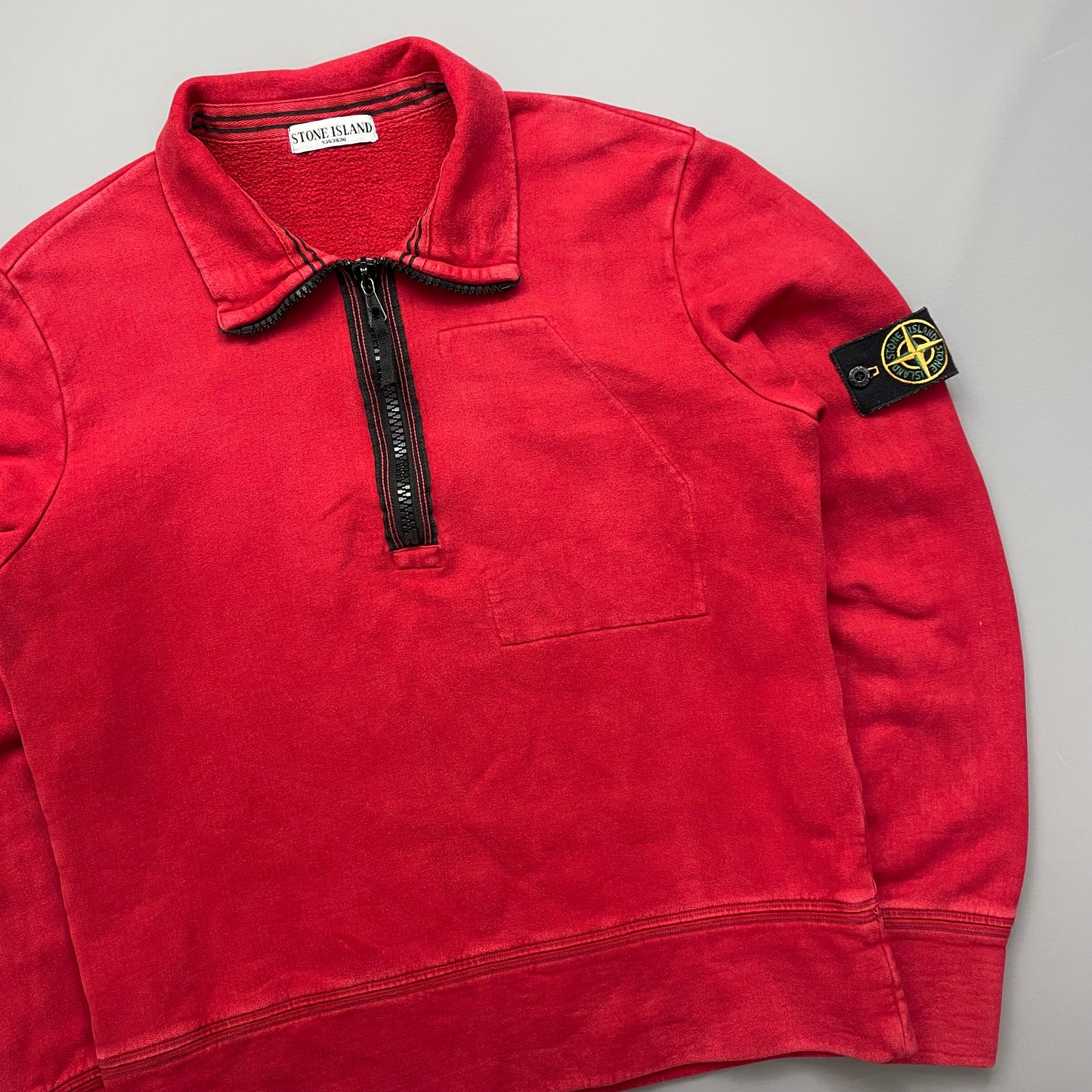 Stone Island Red AW08 Half-Zip Jumper Sweatshirt