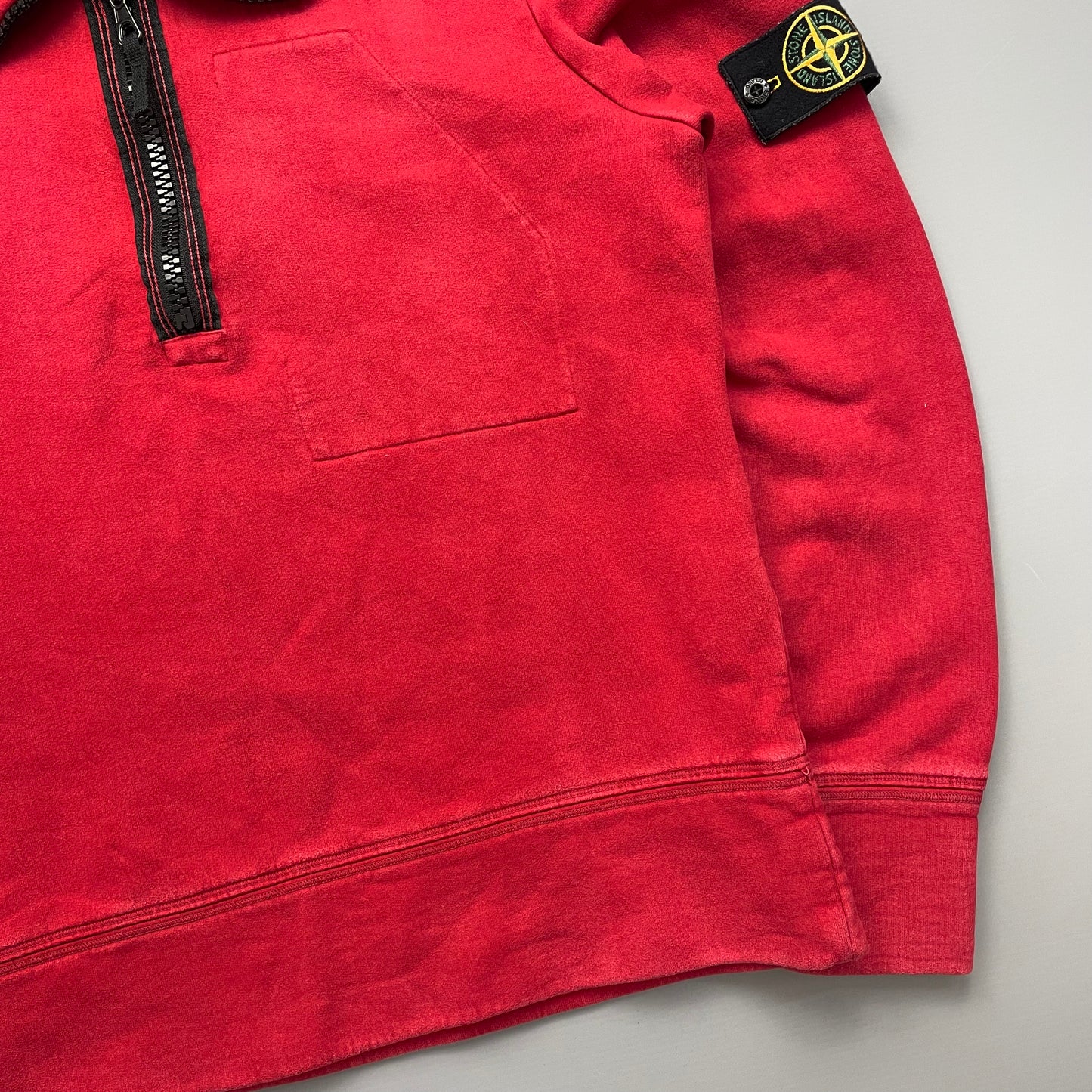 Stone Island Red AW08 Half-Zip Jumper Sweatshirt