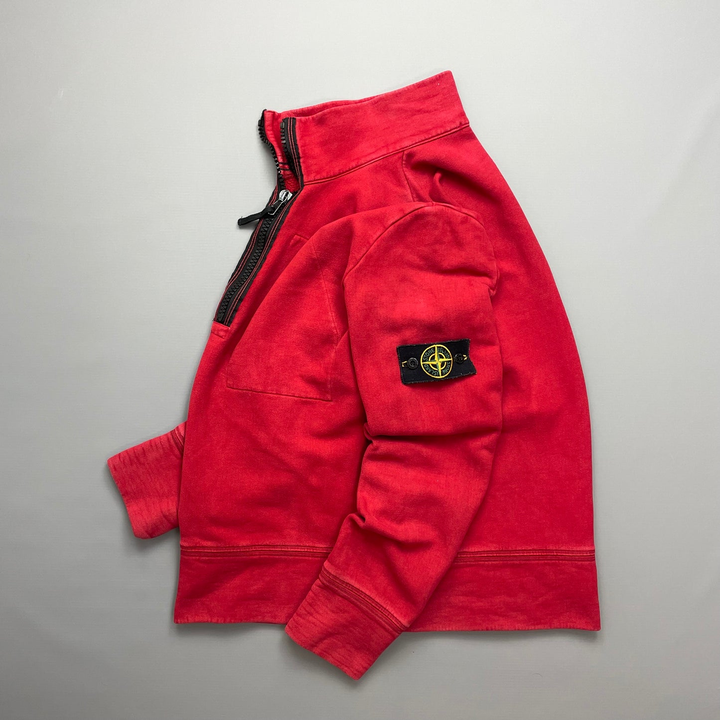 Stone Island Red AW08 Half-Zip Jumper Sweatshirt