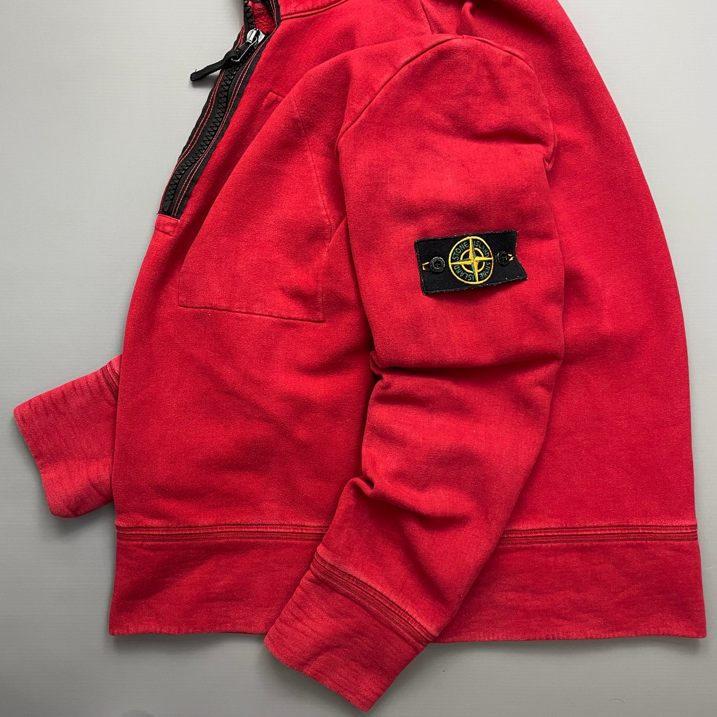 Stone Island Red AW08 Half-Zip Jumper Sweatshirt