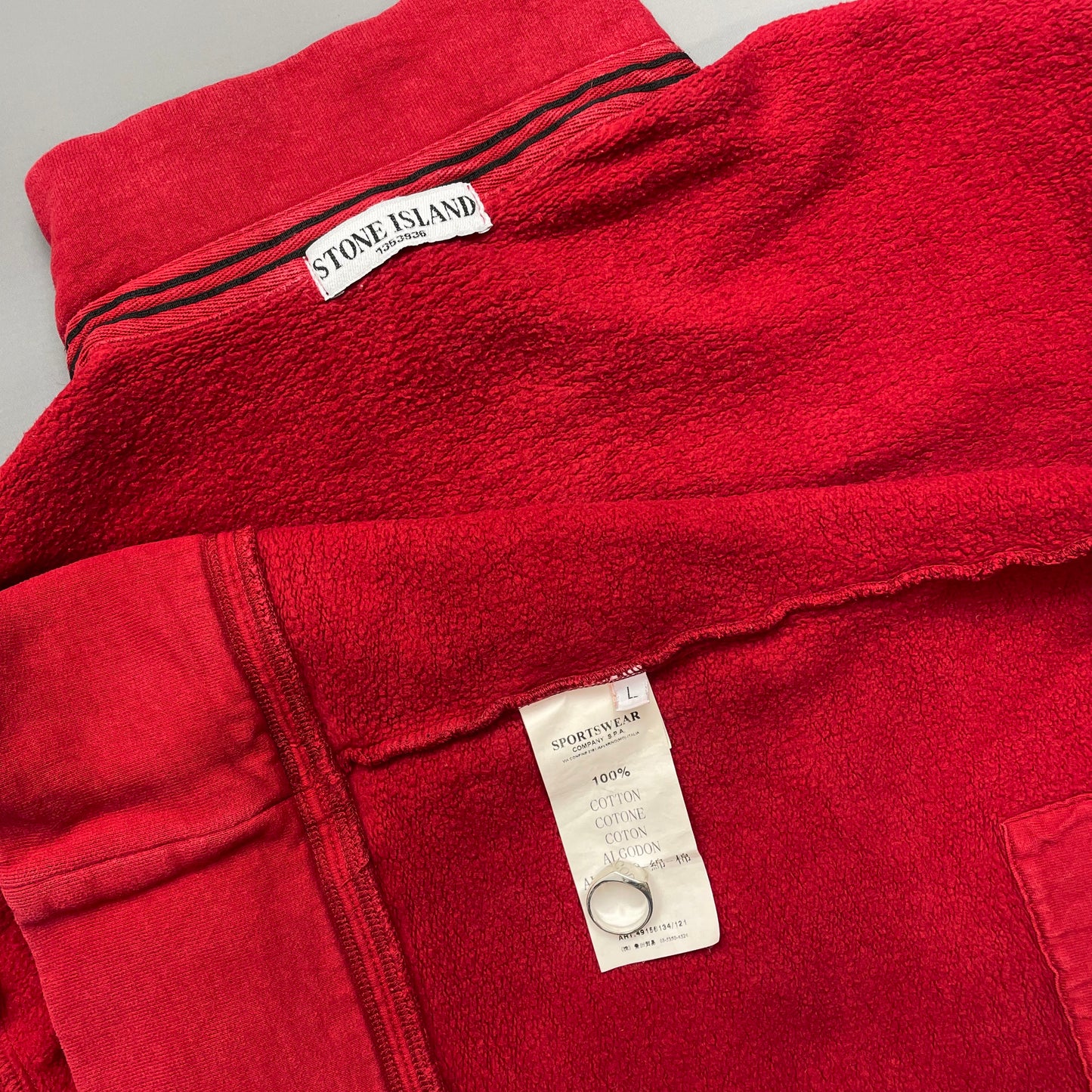Stone Island Red AW08 Half-Zip Jumper Sweatshirt