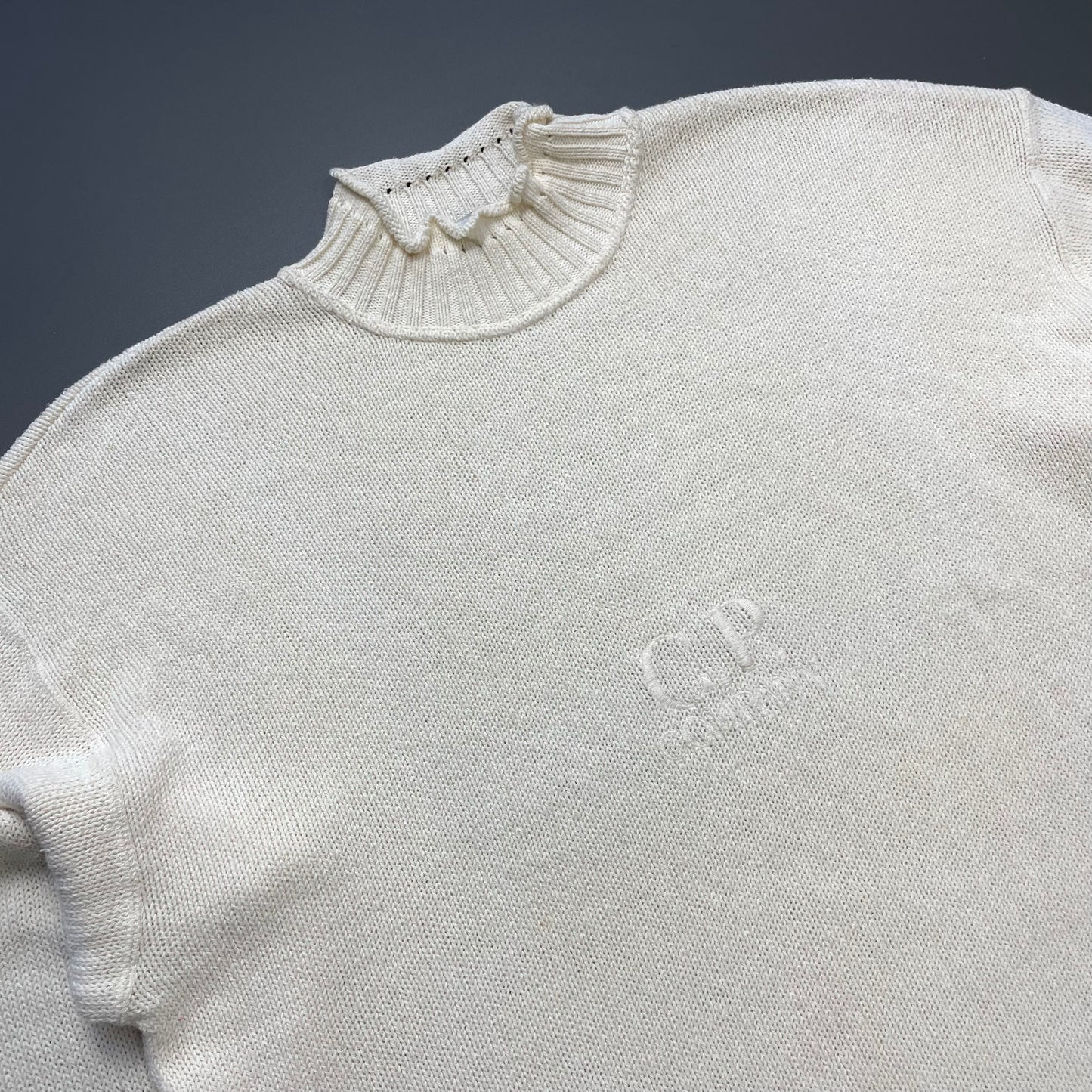 C.P. Company Cream White 80s Ideas From Massimo Osti Spellout Knit Jumper