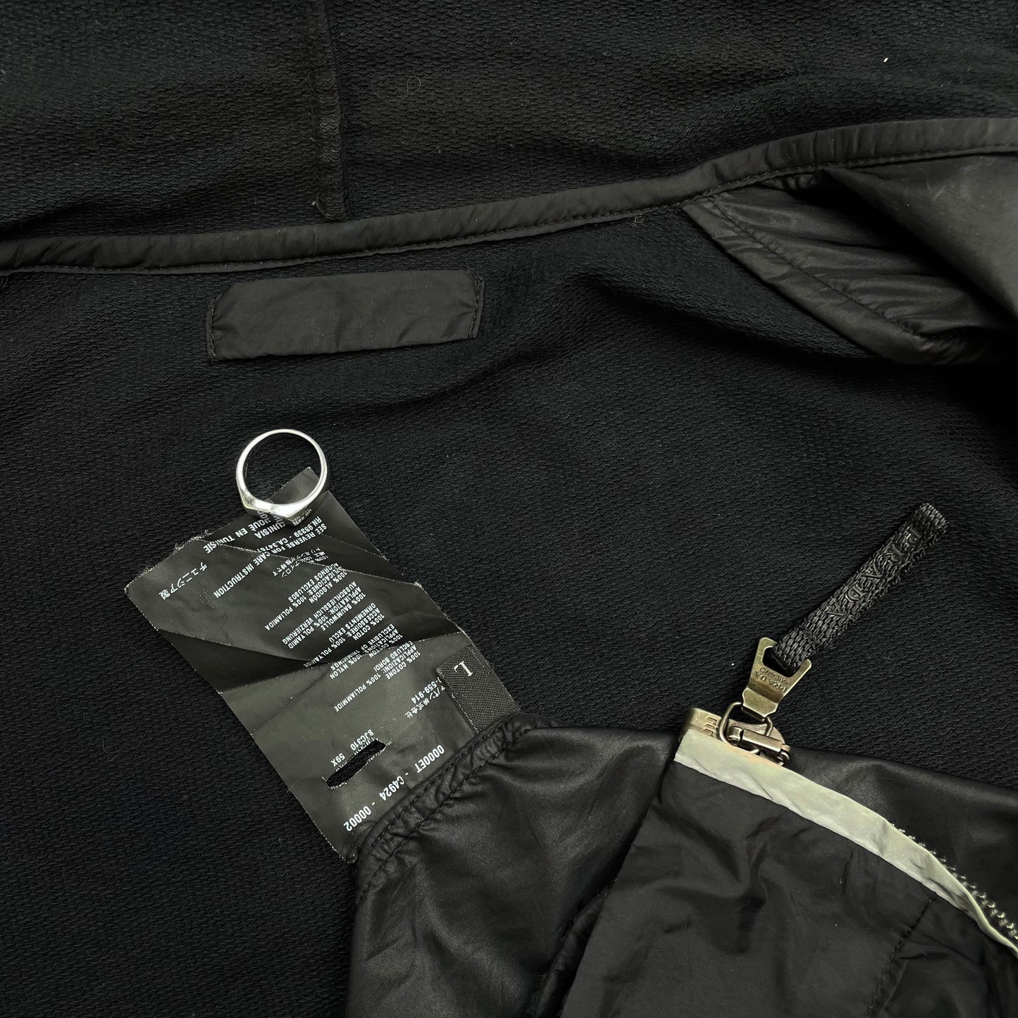 Prada Sport Navy 00s Nylon Panelled Lightweight Zip-Through Hoodie