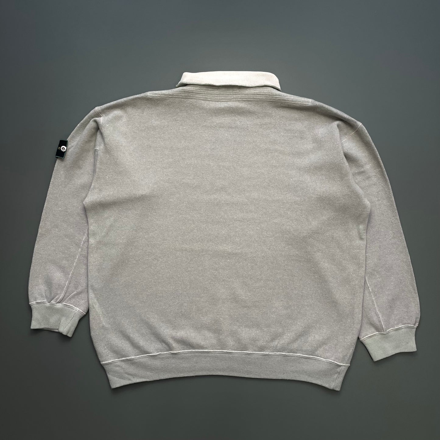 Stone Island Grey Pink 80s Silver Button Compass Emblem Roll-Neck Jumper