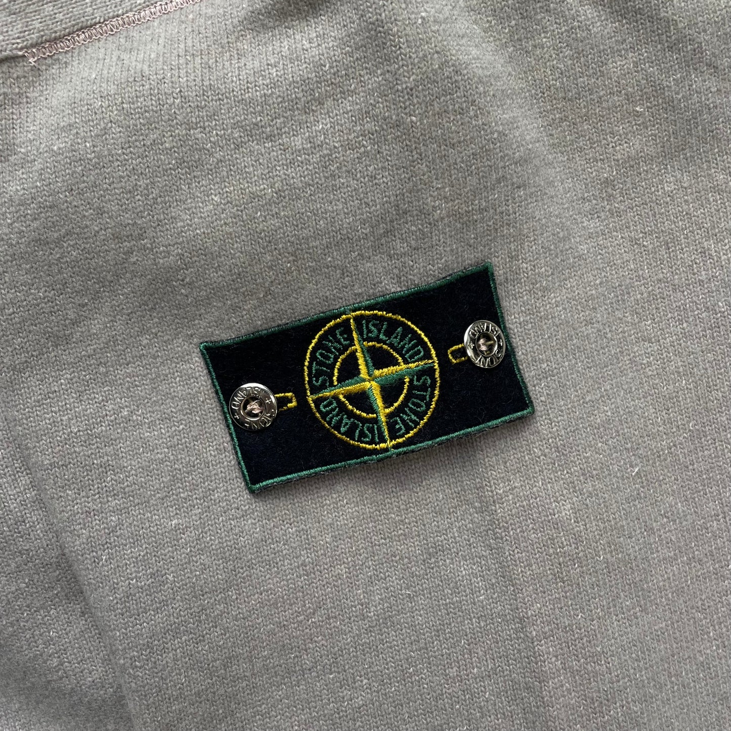 Stone Island Grey Pink 80s Silver Button Compass Emblem Roll-Neck Jumper