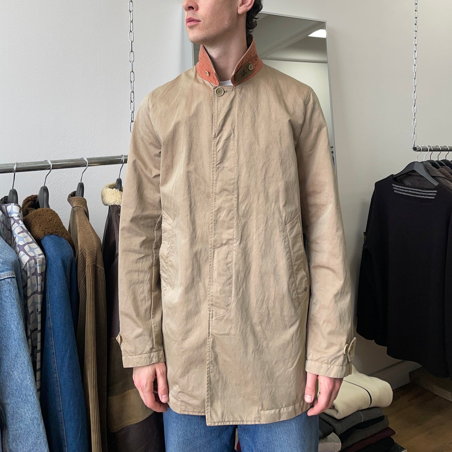 C.P. Company Beige & Orange Car Coat