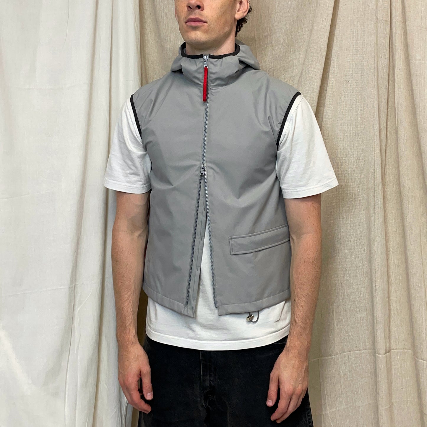 Prada Sport Grey SS00 Hooded Sailing Gilet Vest