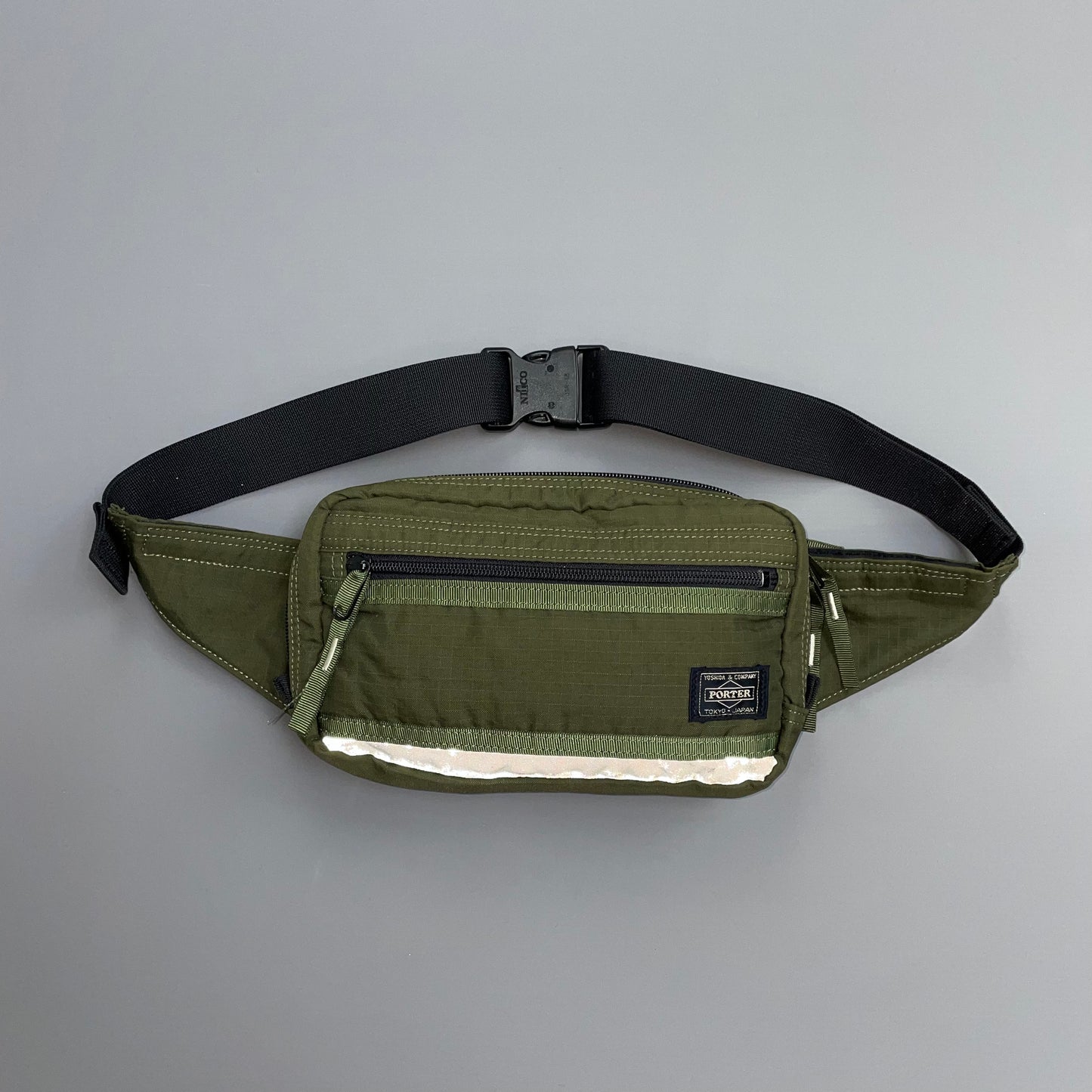 Porter Yoshida & Co. Green Canvas Ripstop 3M Reflective Crossbody Bag