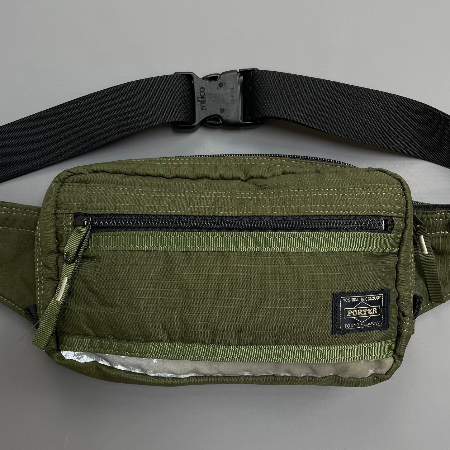 Porter Yoshida & Co. Green Canvas Ripstop 3M Reflective Crossbody Bag