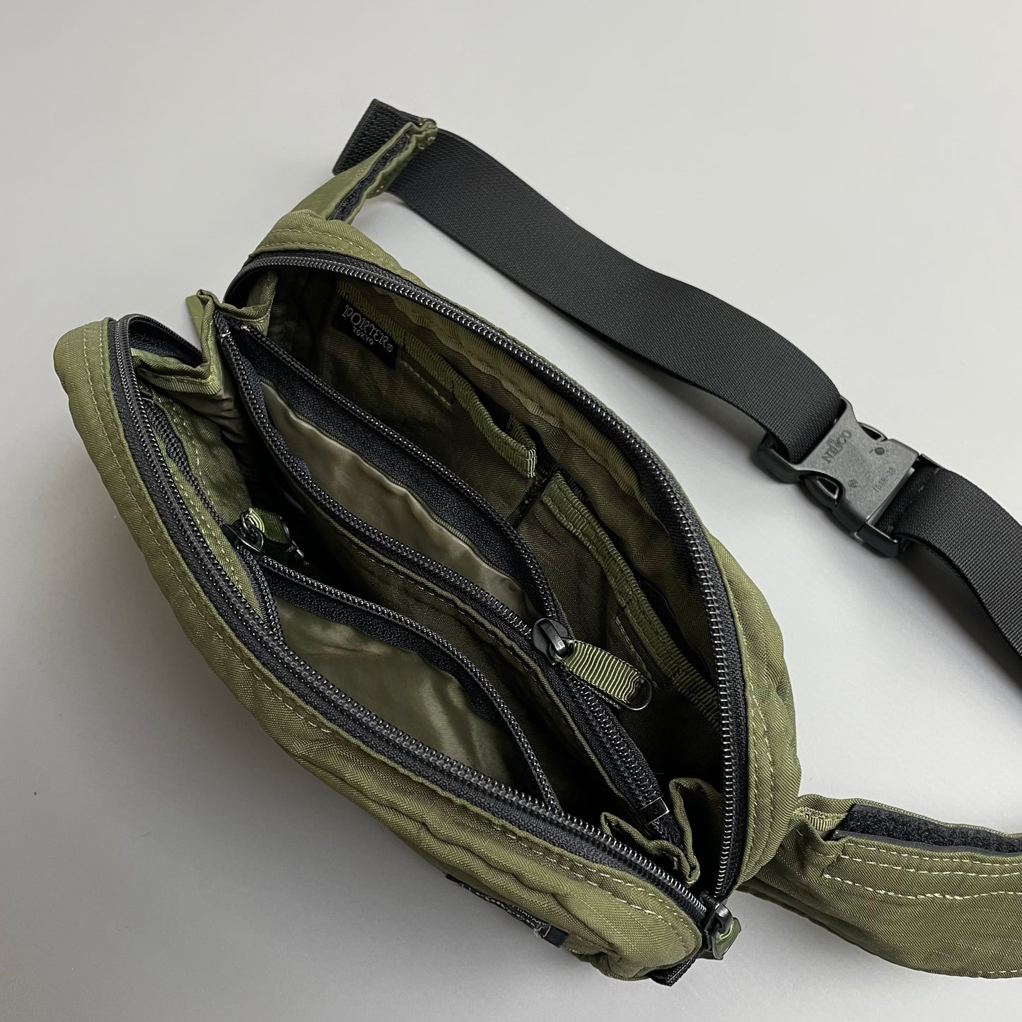 Porter Yoshida & Co. Green Canvas Ripstop 3M Reflective Crossbody Bag