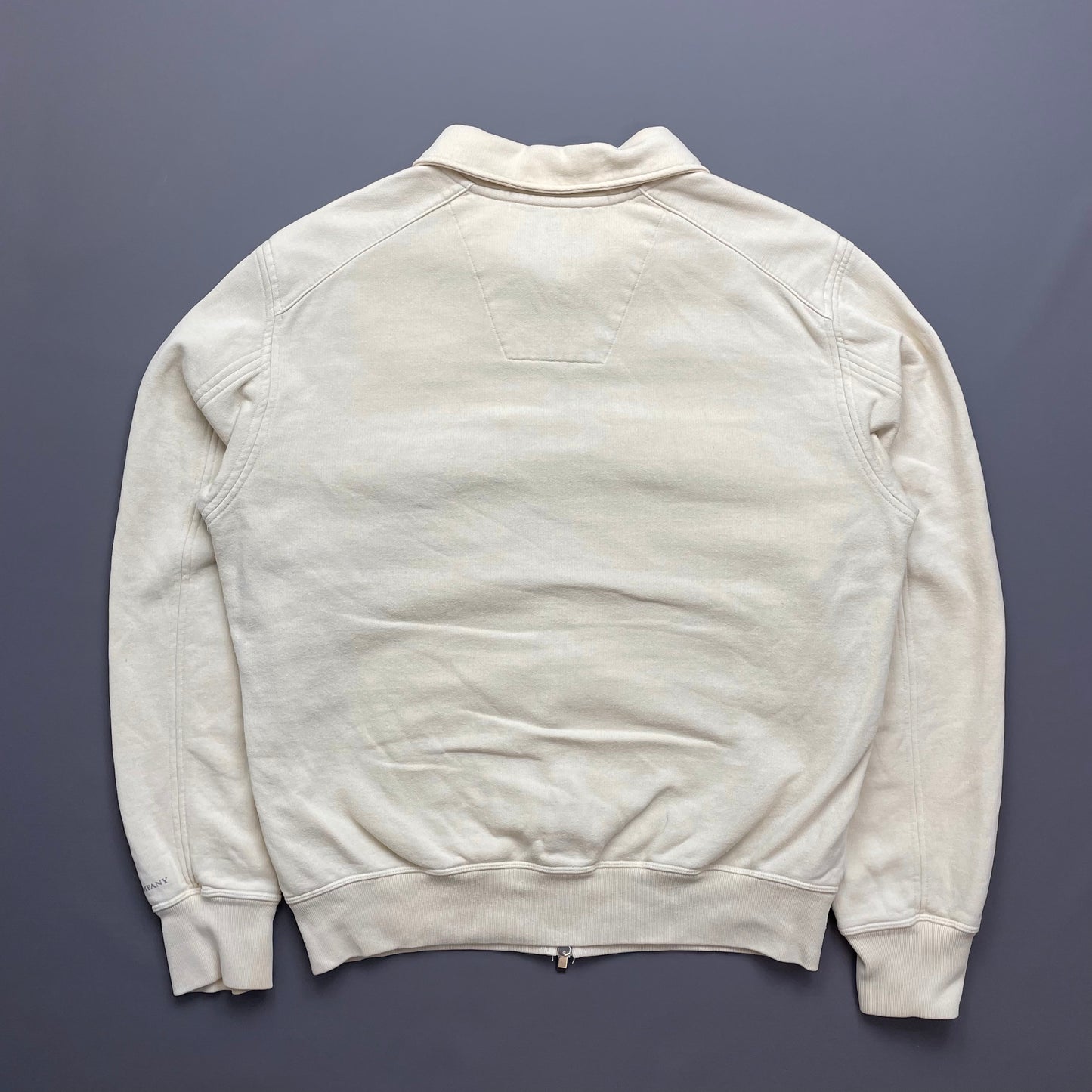 C.P. Company Cream Cotton Zip-Through Harrington Jacket