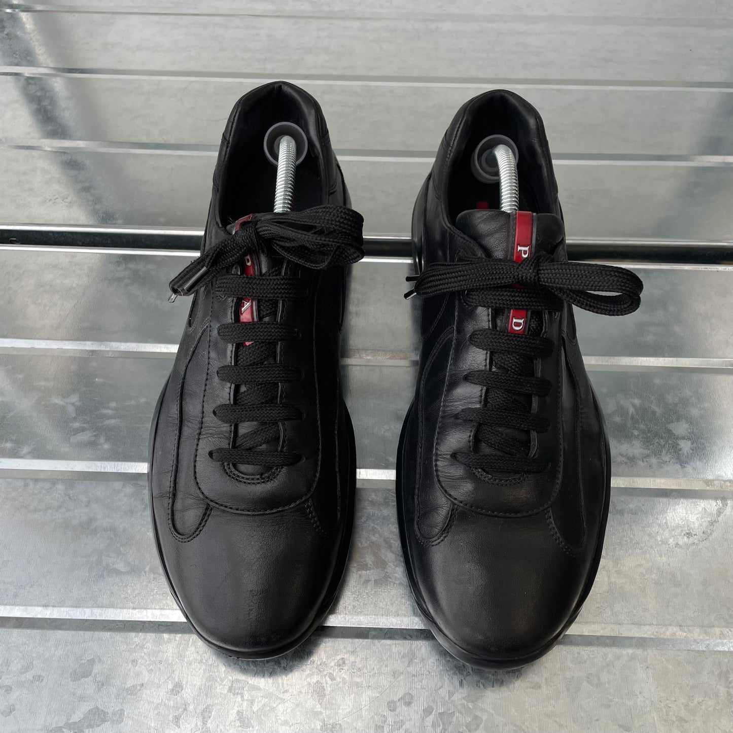 Prada Sport Black 00s All Leather Americas Cup Trainers