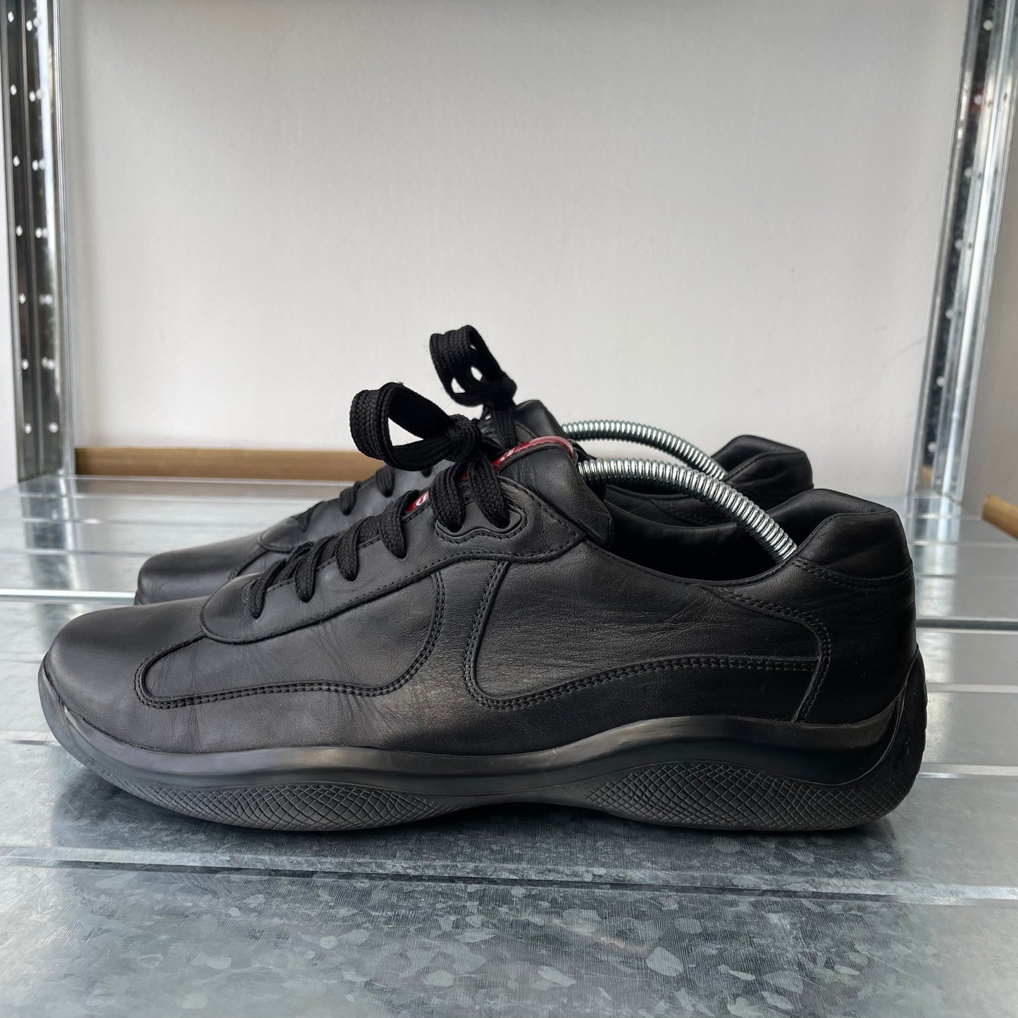 Prada Sport Black 00s All Leather Americas Cup Trainers